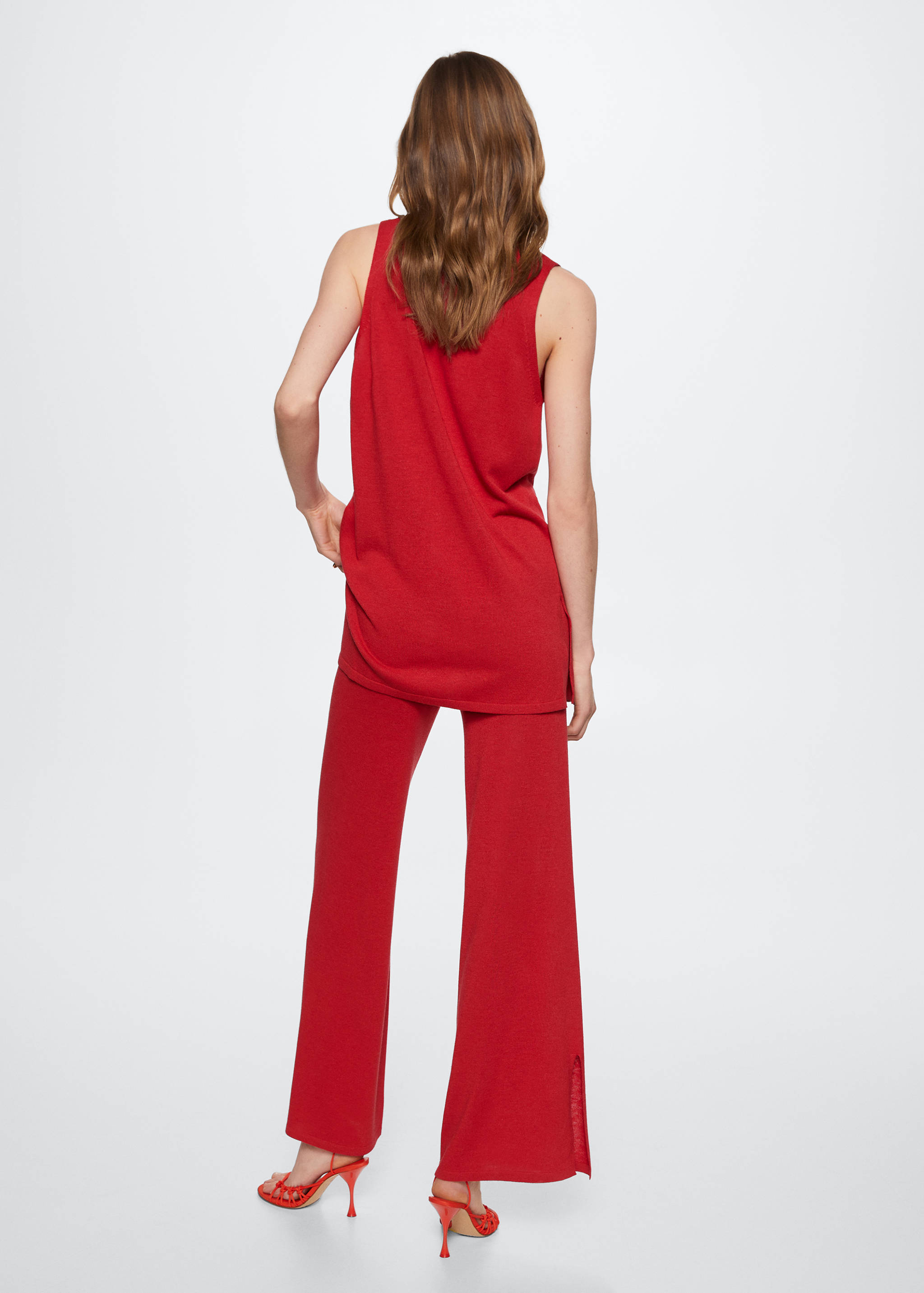 Side slit knit trousers - Reverse of the article