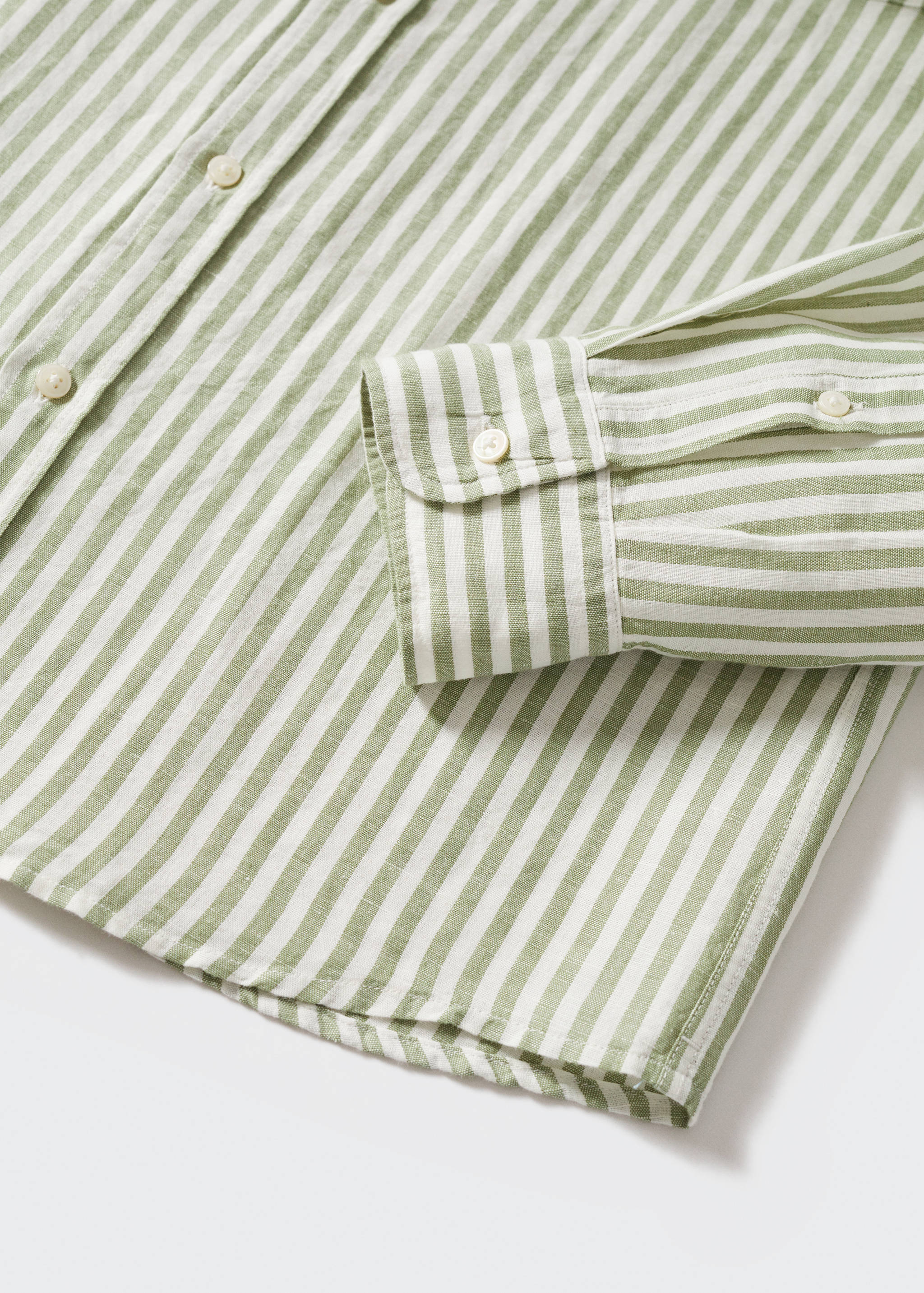 Slim Fit-Leinenhemd mit Karomuster - Detail des Artikels 8