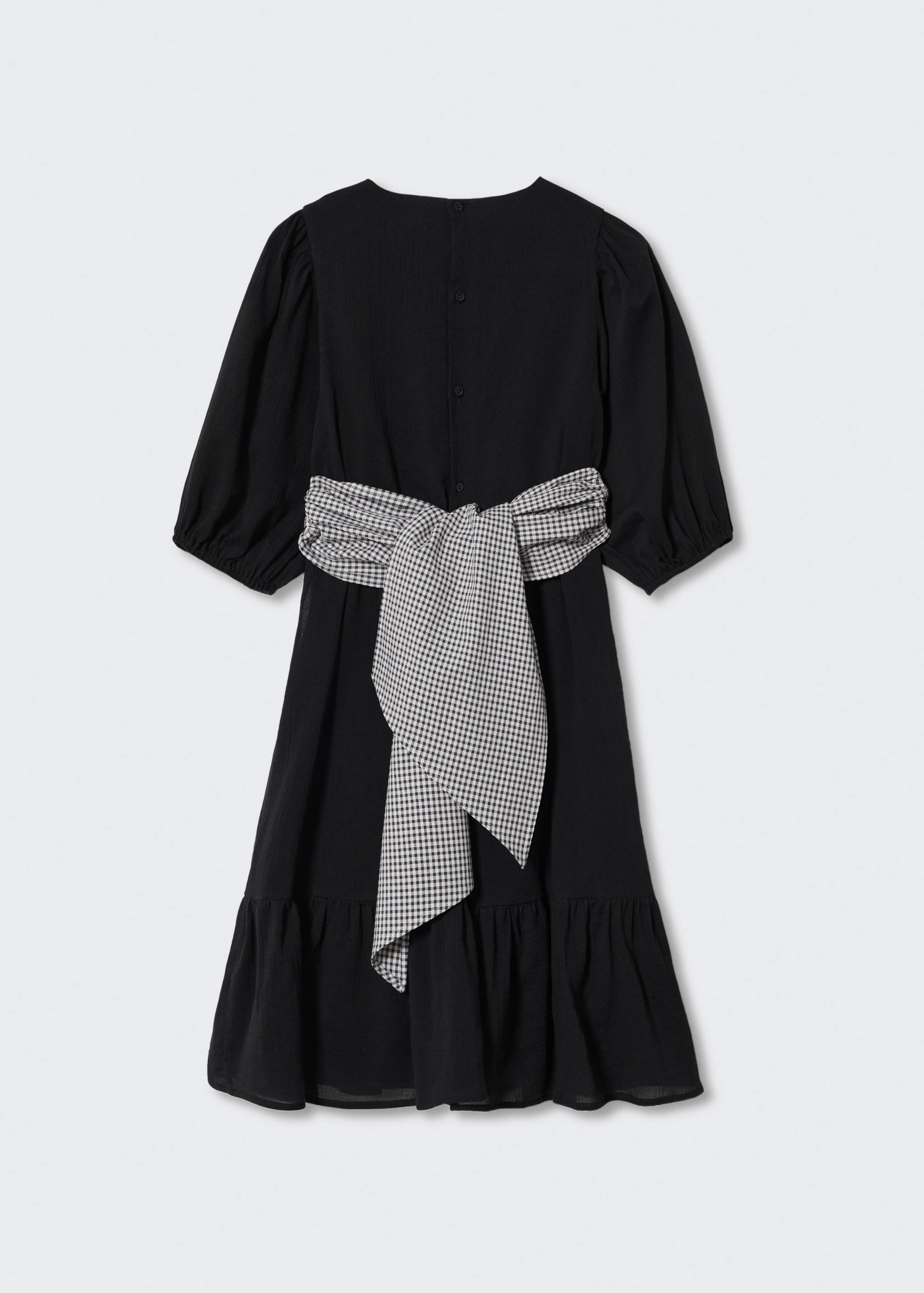 Gingham check dress with bow - Reverse of the article