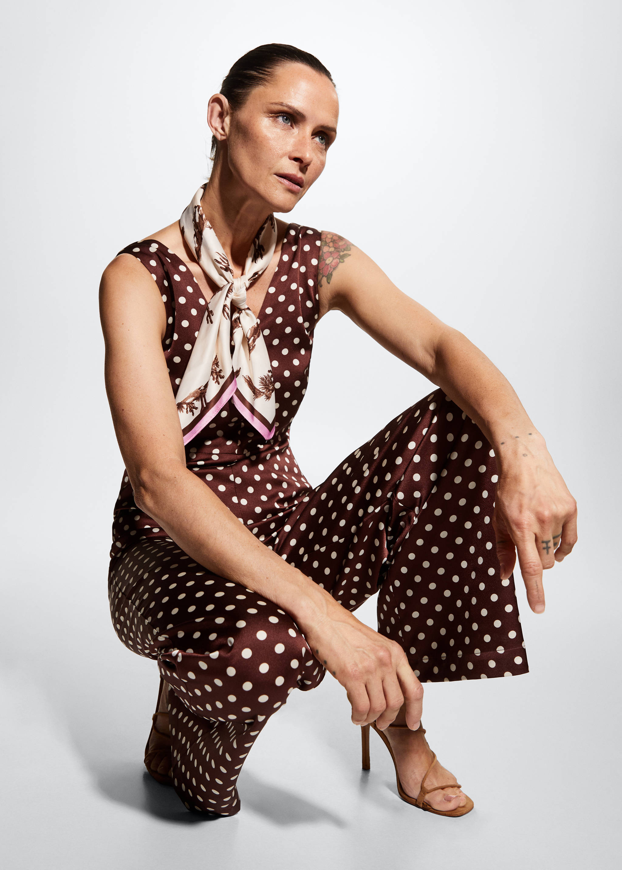 Polka-dot print jumpsuit - Details of the article 3