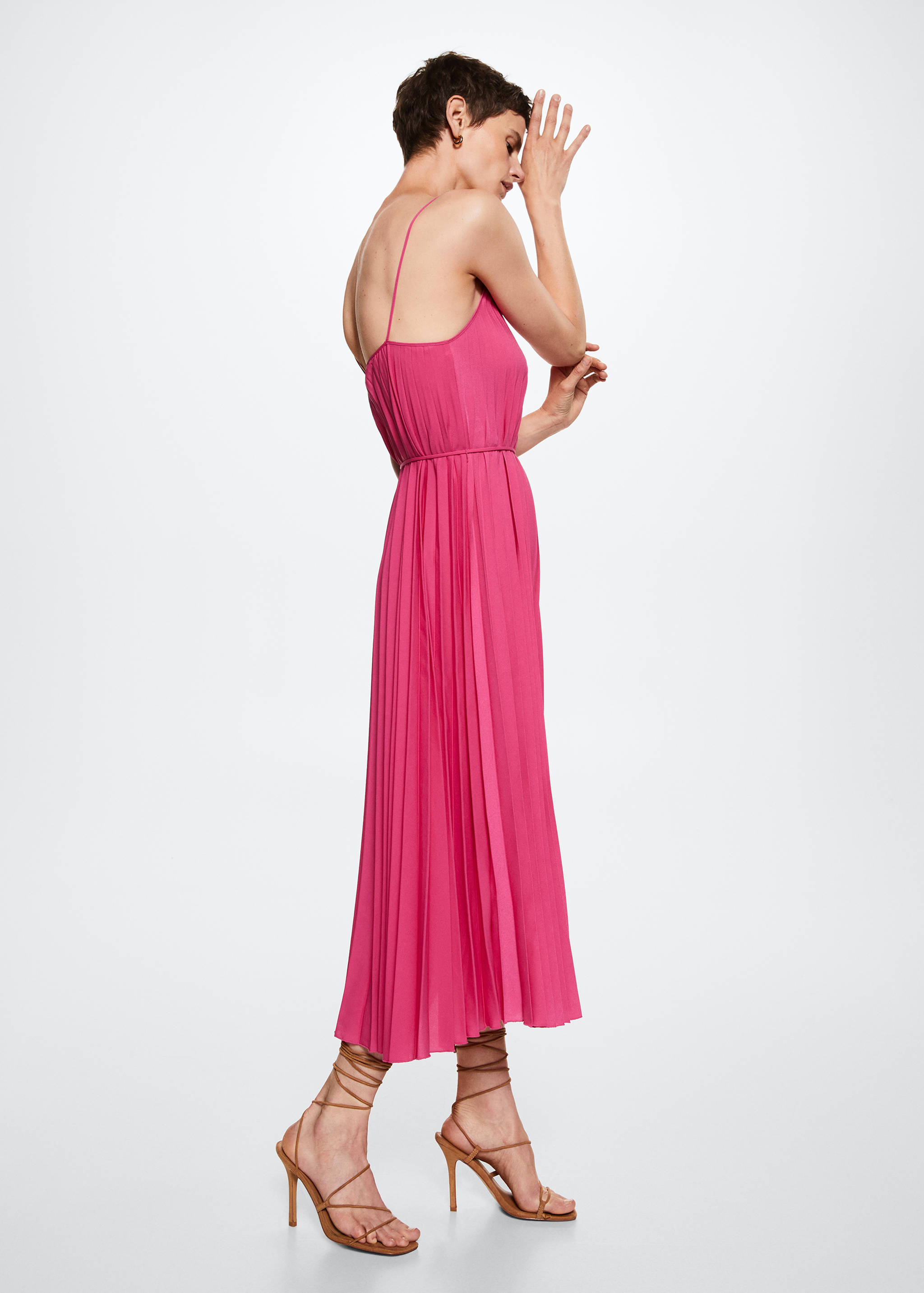 Vestido plissado cinto - Pormenor do artigo 2