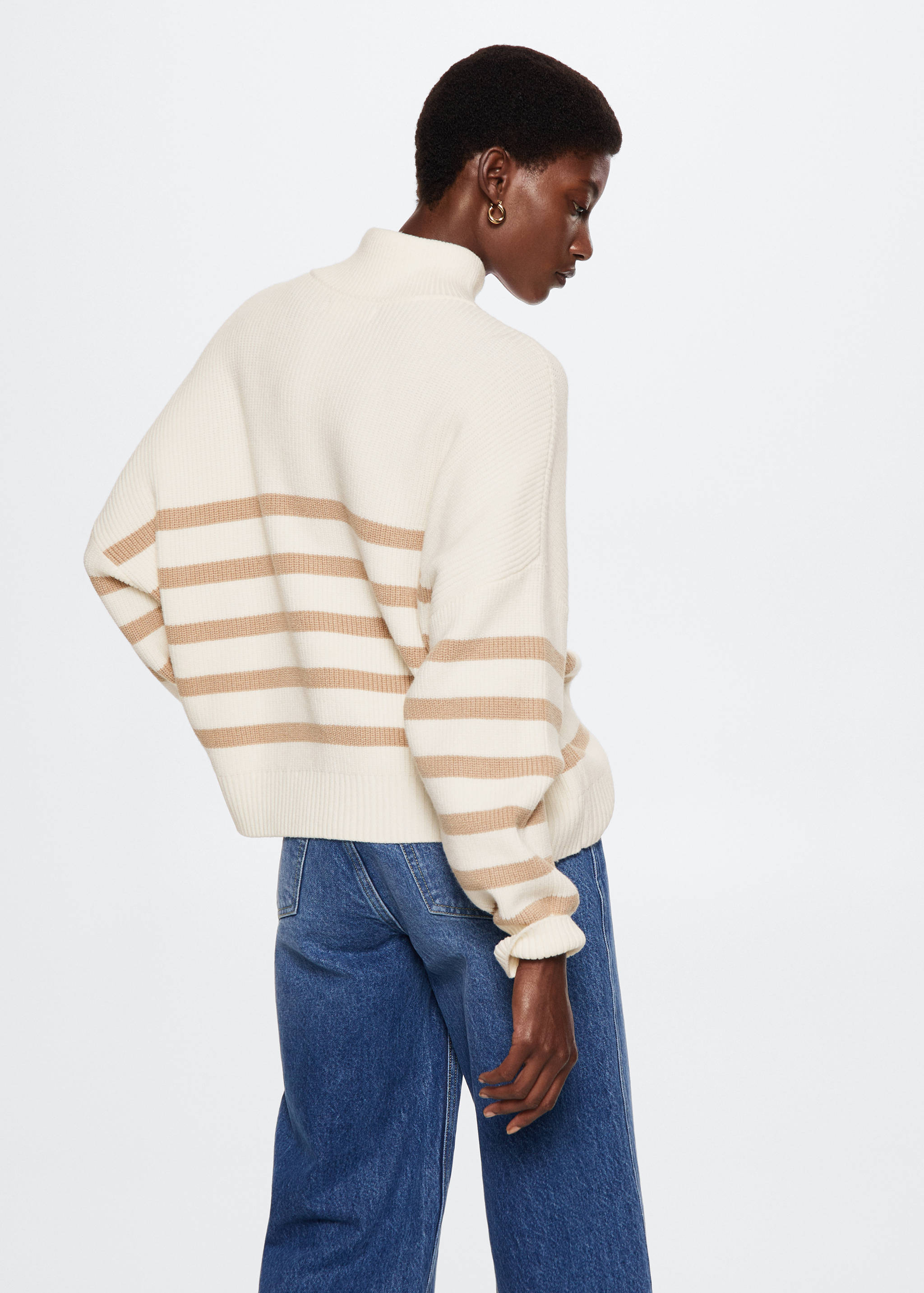 Camisola às riscas com fecho de correr - Verso do artigo