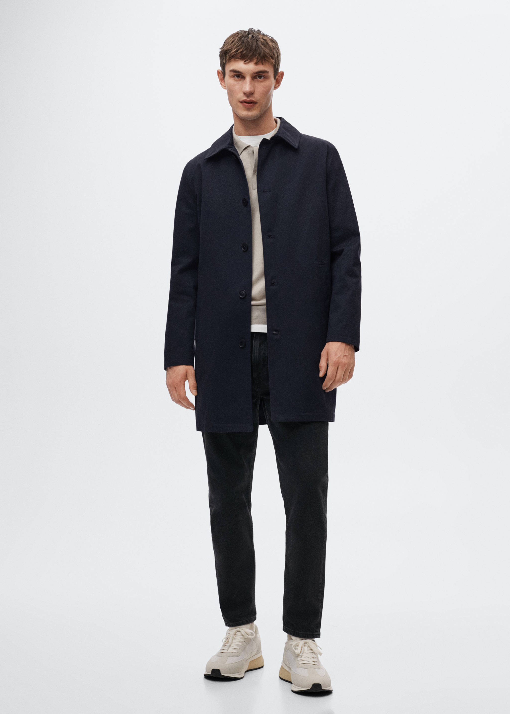 Wasserabweisender Trenchcoat aus Baumwolle - Allgemeine Ansicht