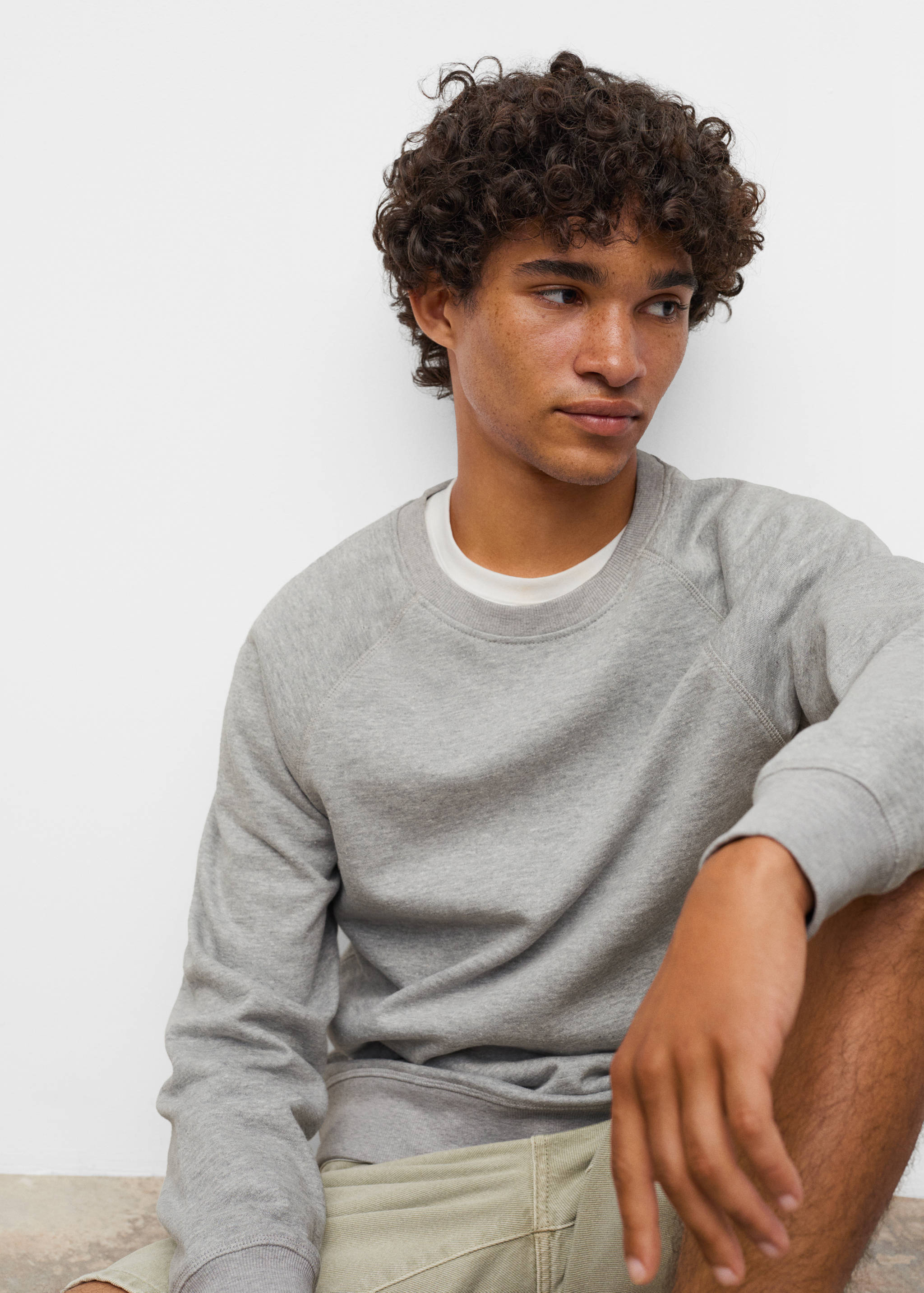 Bavlněná základní mikina  - Náhled ve středové rovině