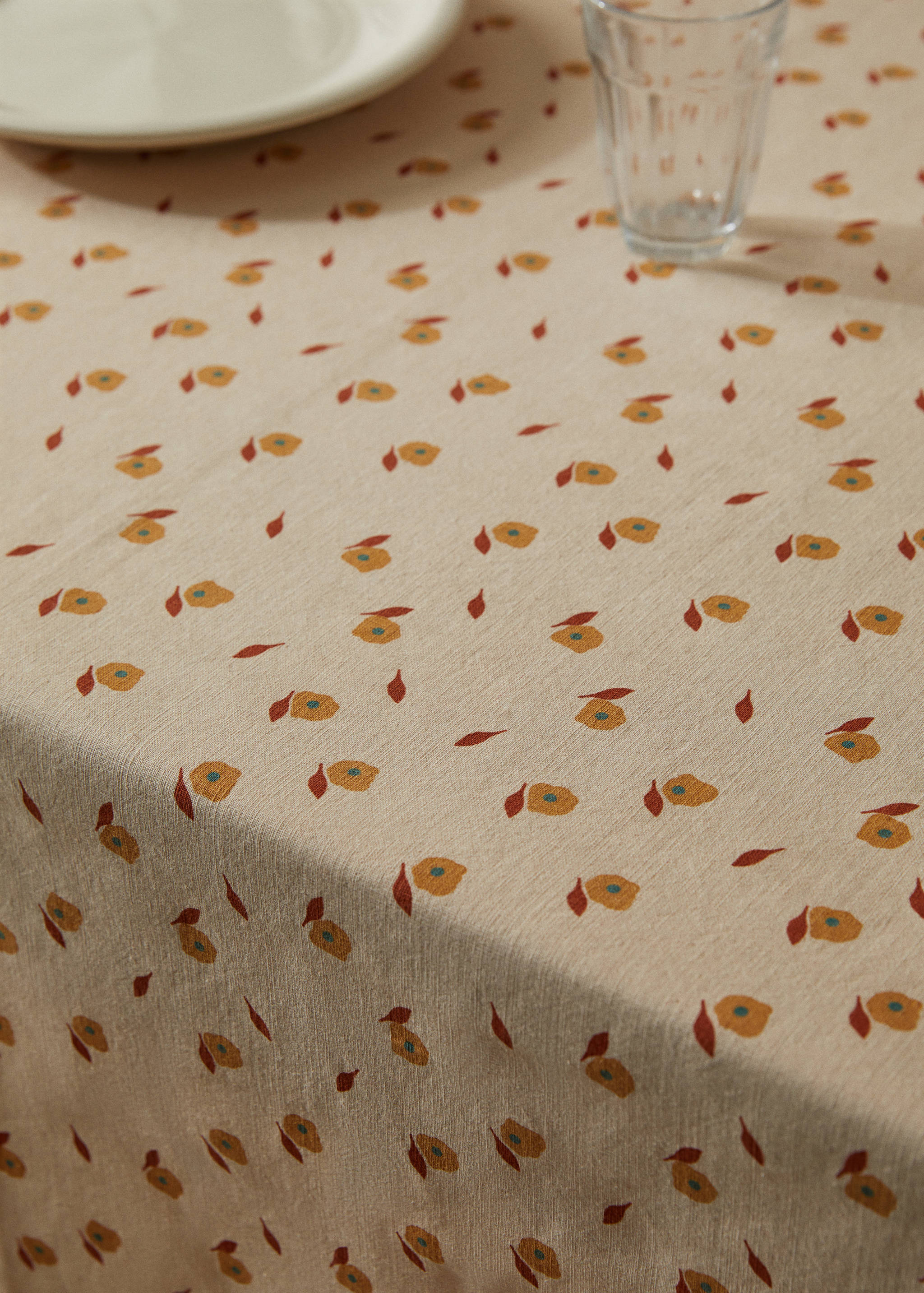 Floral cotton tablecloth 150x150cm - Details of the article 2