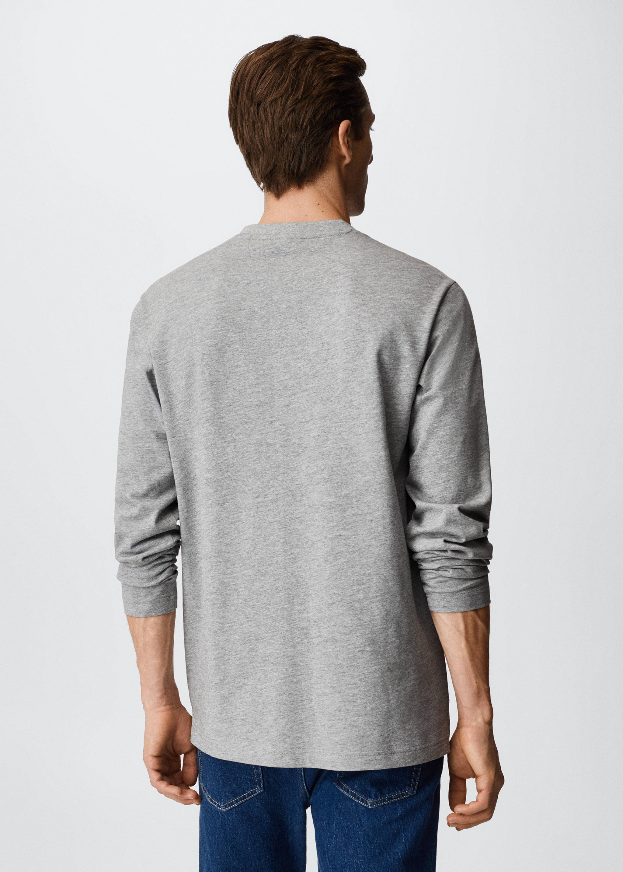Langärmliges Henley-Shirt - Rückseite des Artikels