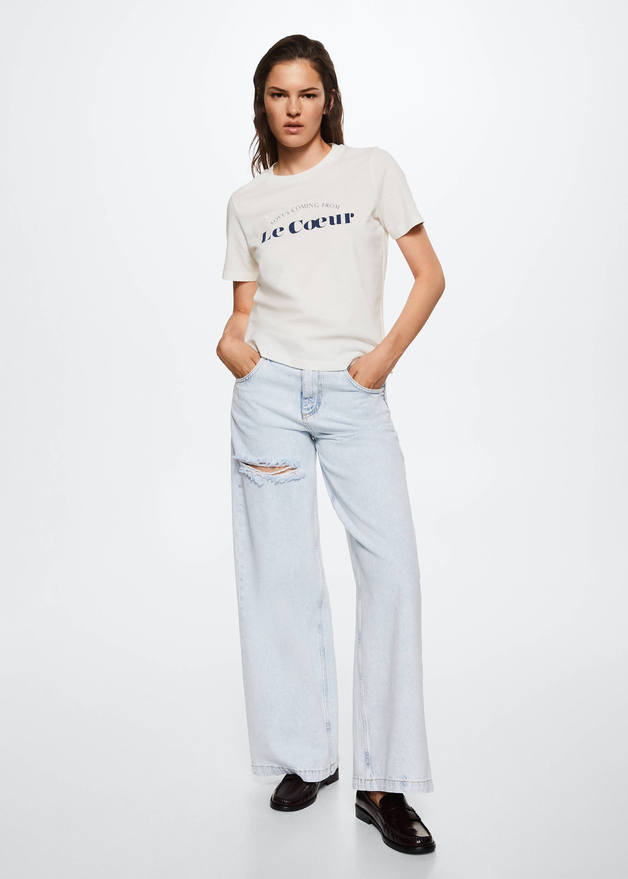 T-shirt estampada algodão - Plano geral