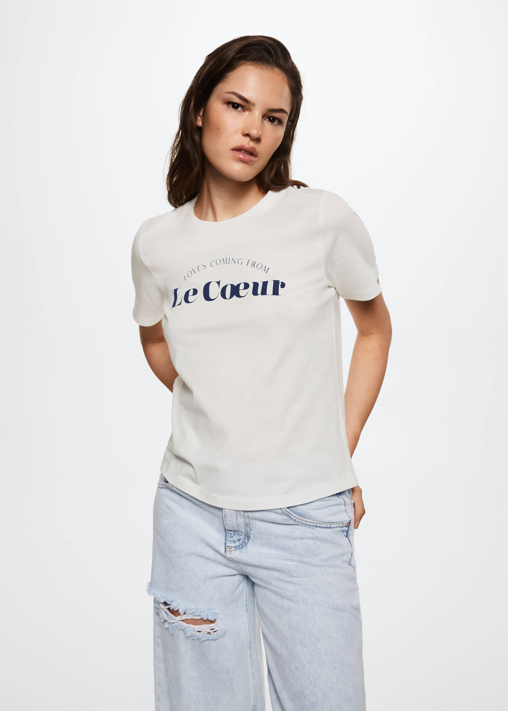 T-shirt estampada algodão - Plano médio