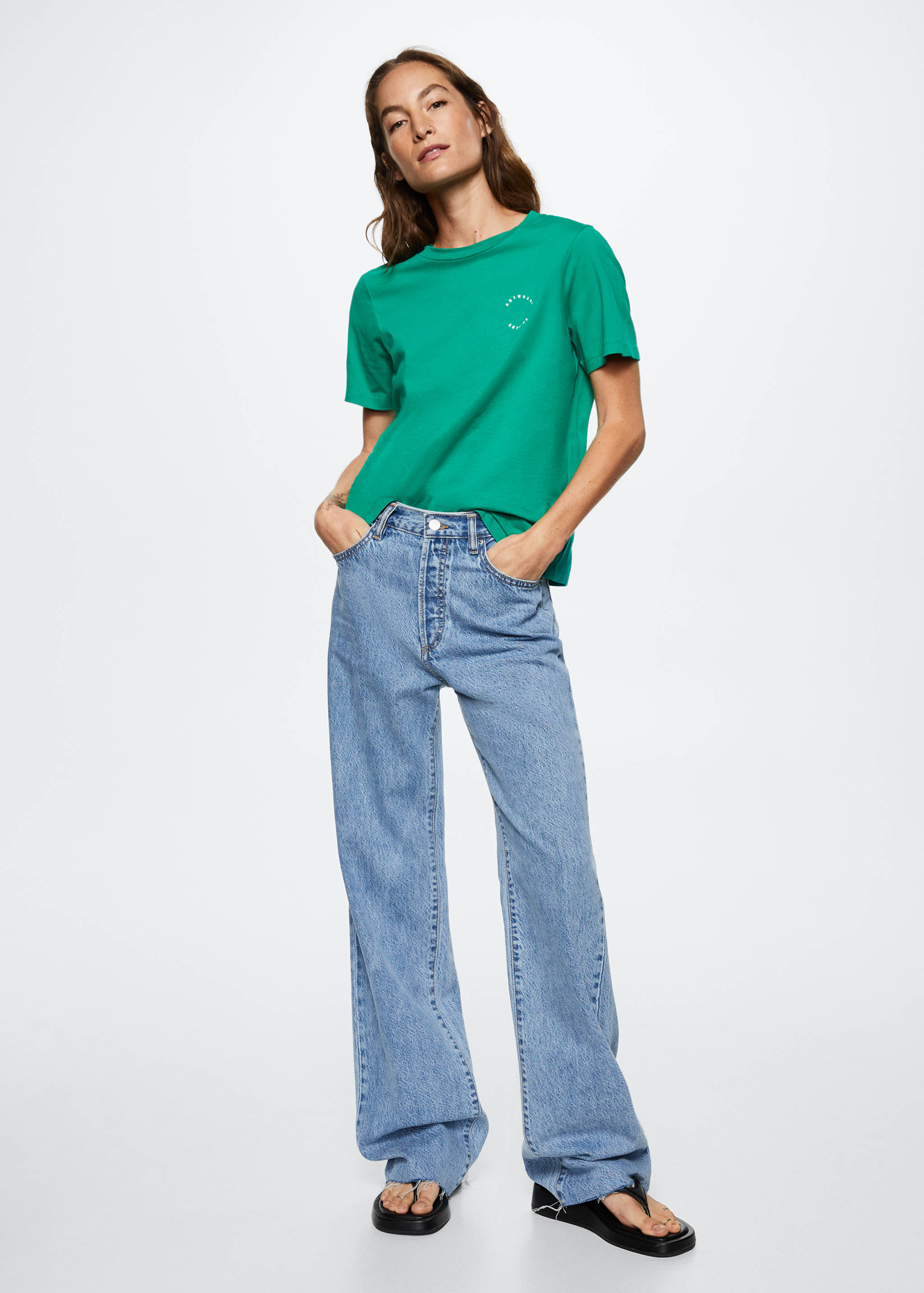 T-shirt estampada algodão - Plano geral