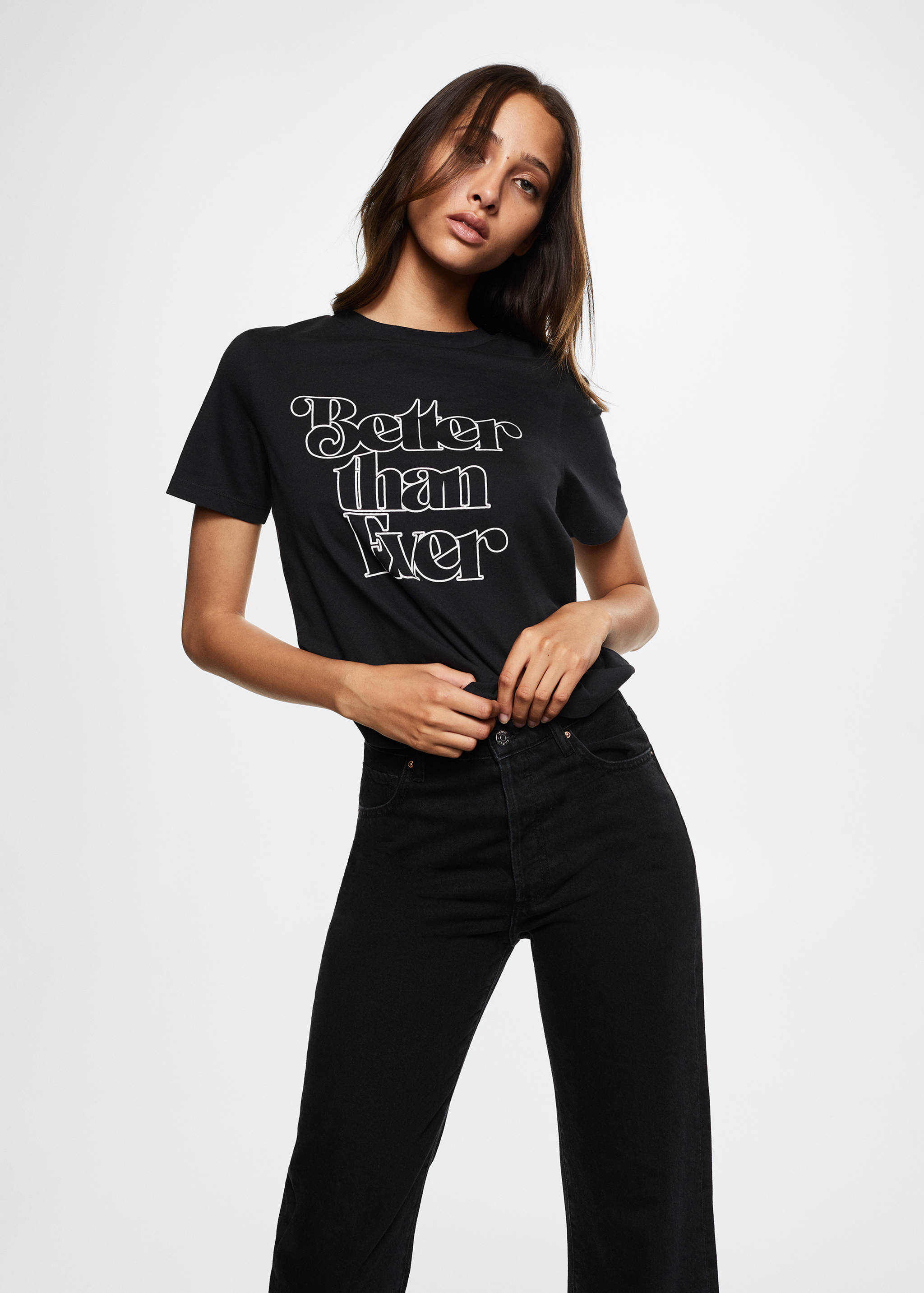 T-shirt estampada algodão - Plano médio