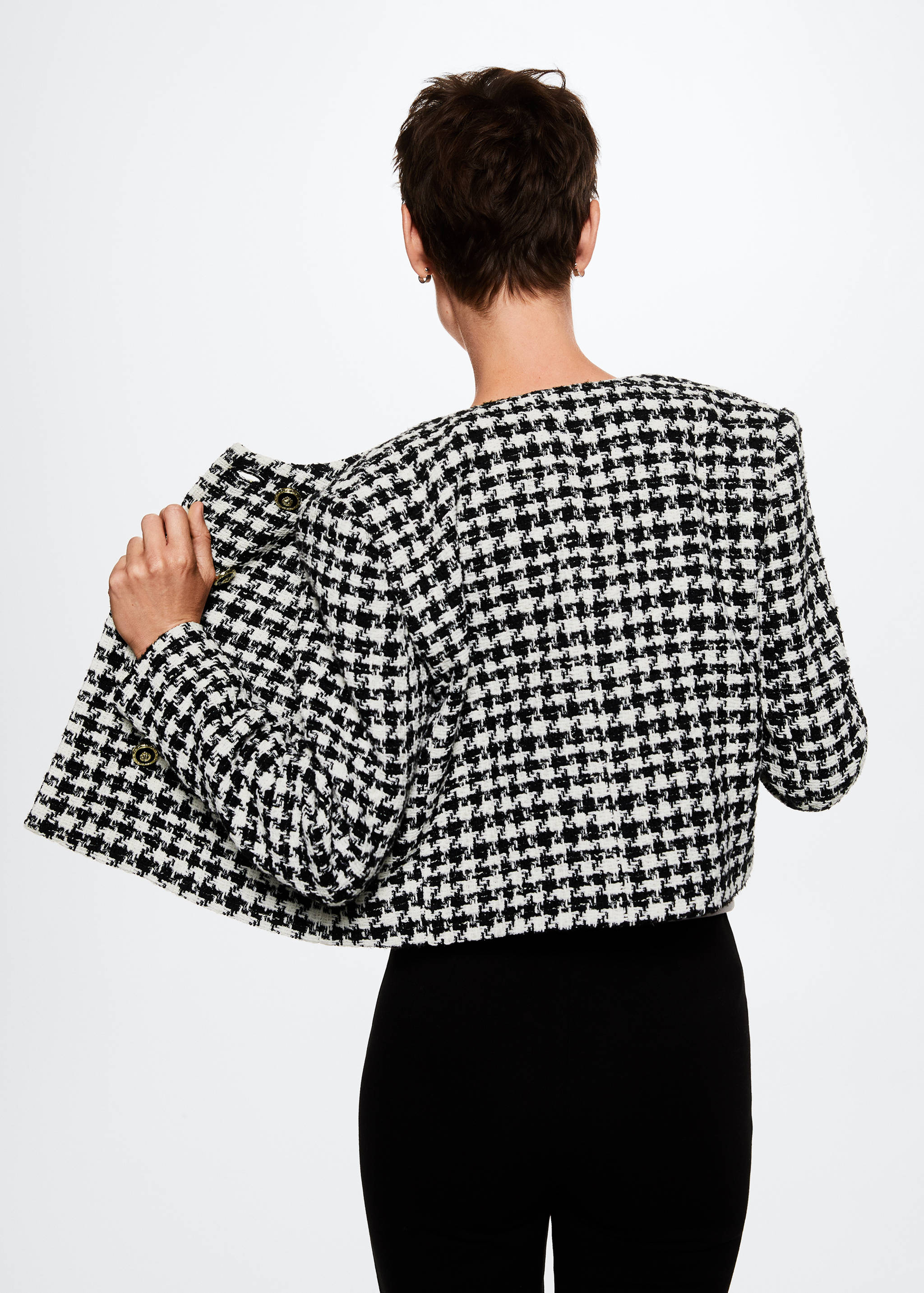 Veste tweed boutons bijoux - Verso de l’article