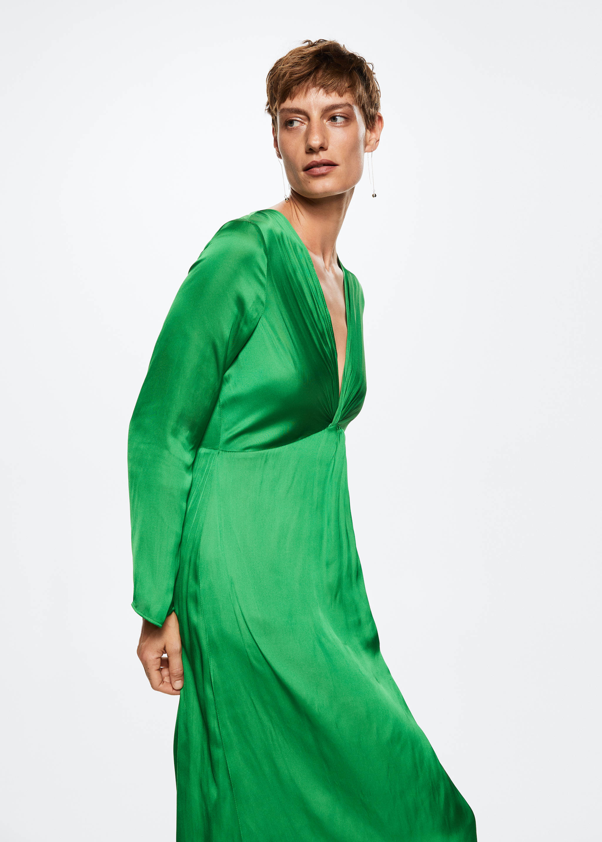 Side-slit satin dress - Medium plane