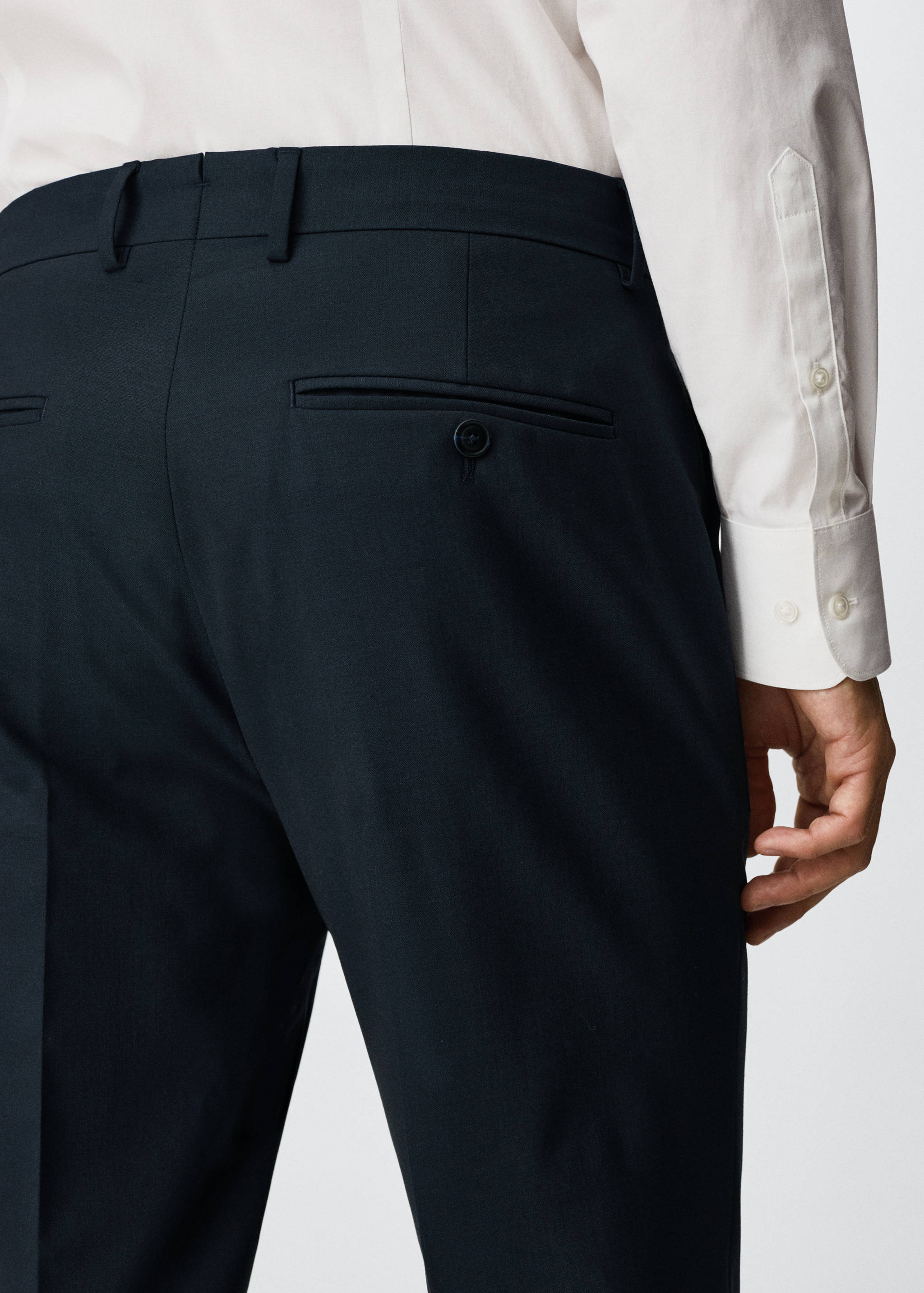 Slim fit wool suit trousers - Details of the article 3