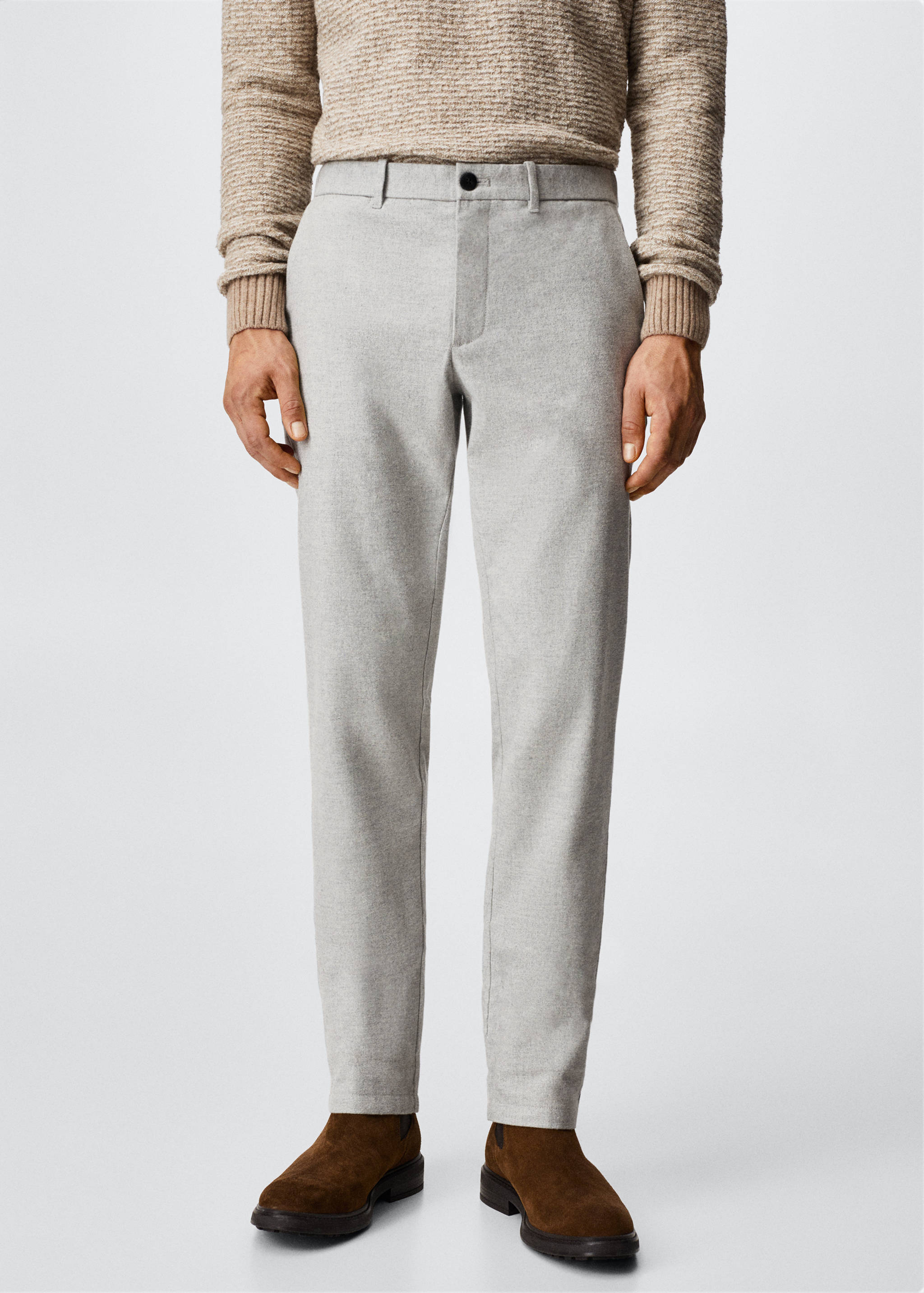 Slim Fit-Baumwollhose - Mittlere Ansicht