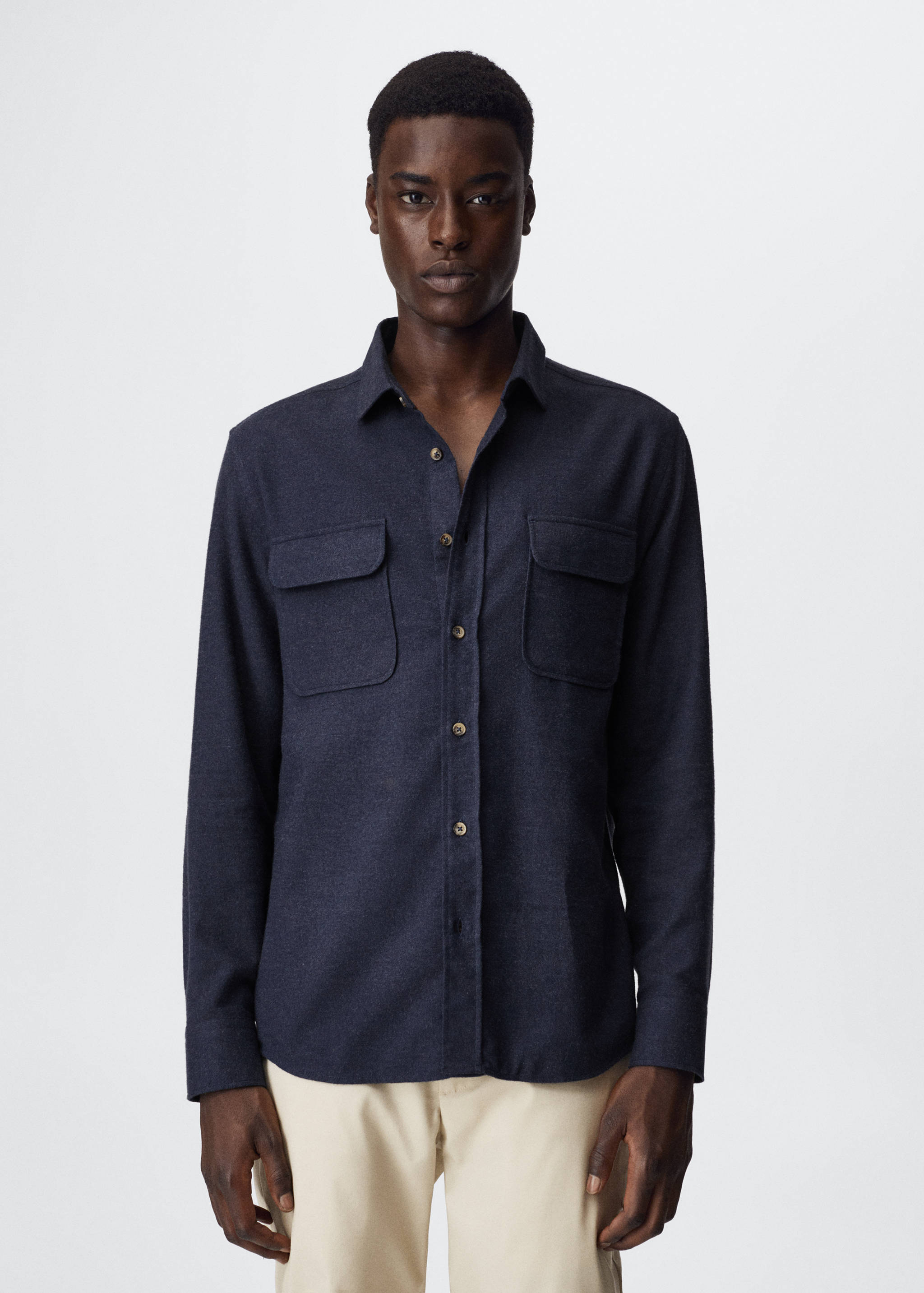 Textured cotton shirt - Medium plane