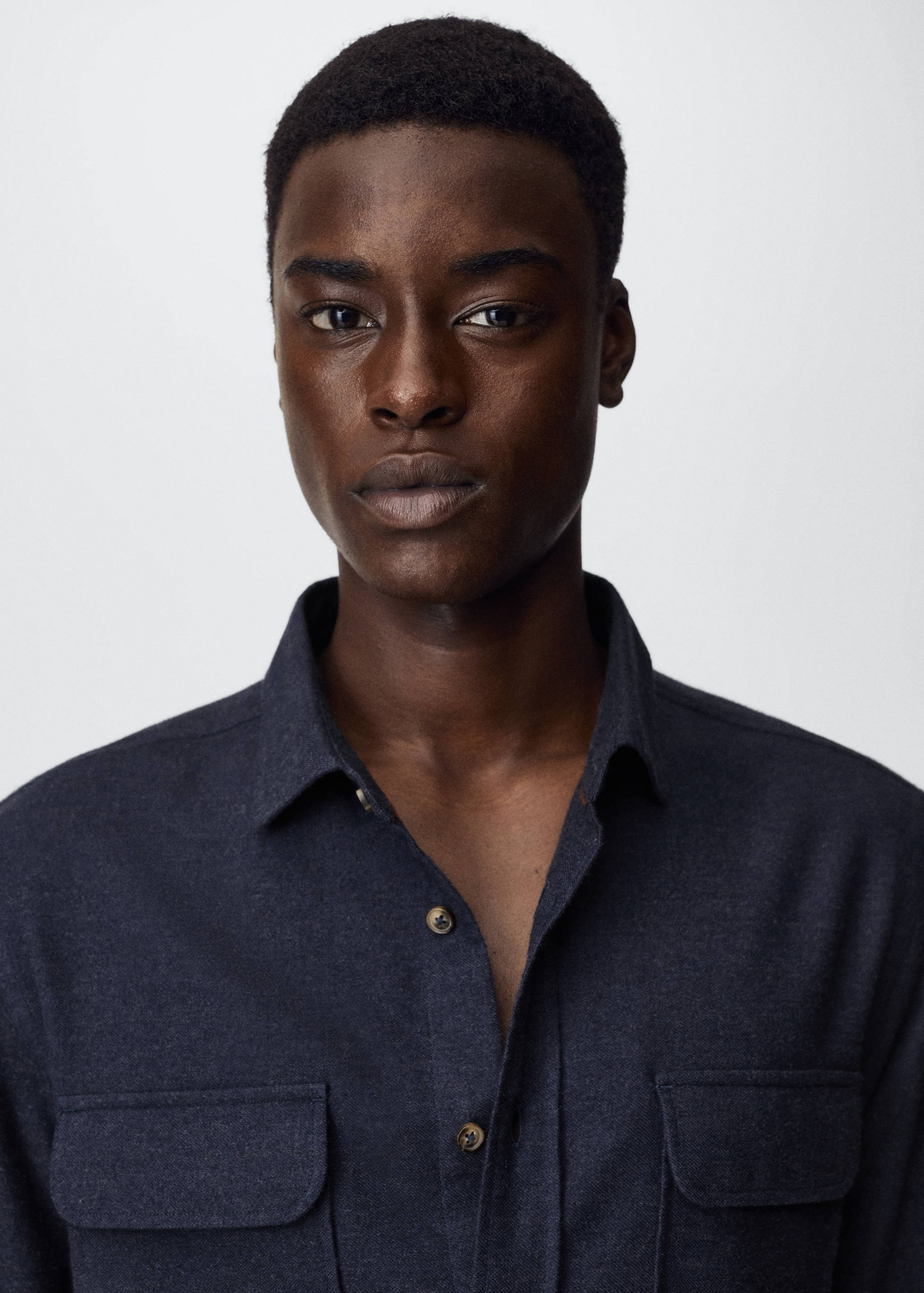 Textured cotton shirt - Details of the article 1