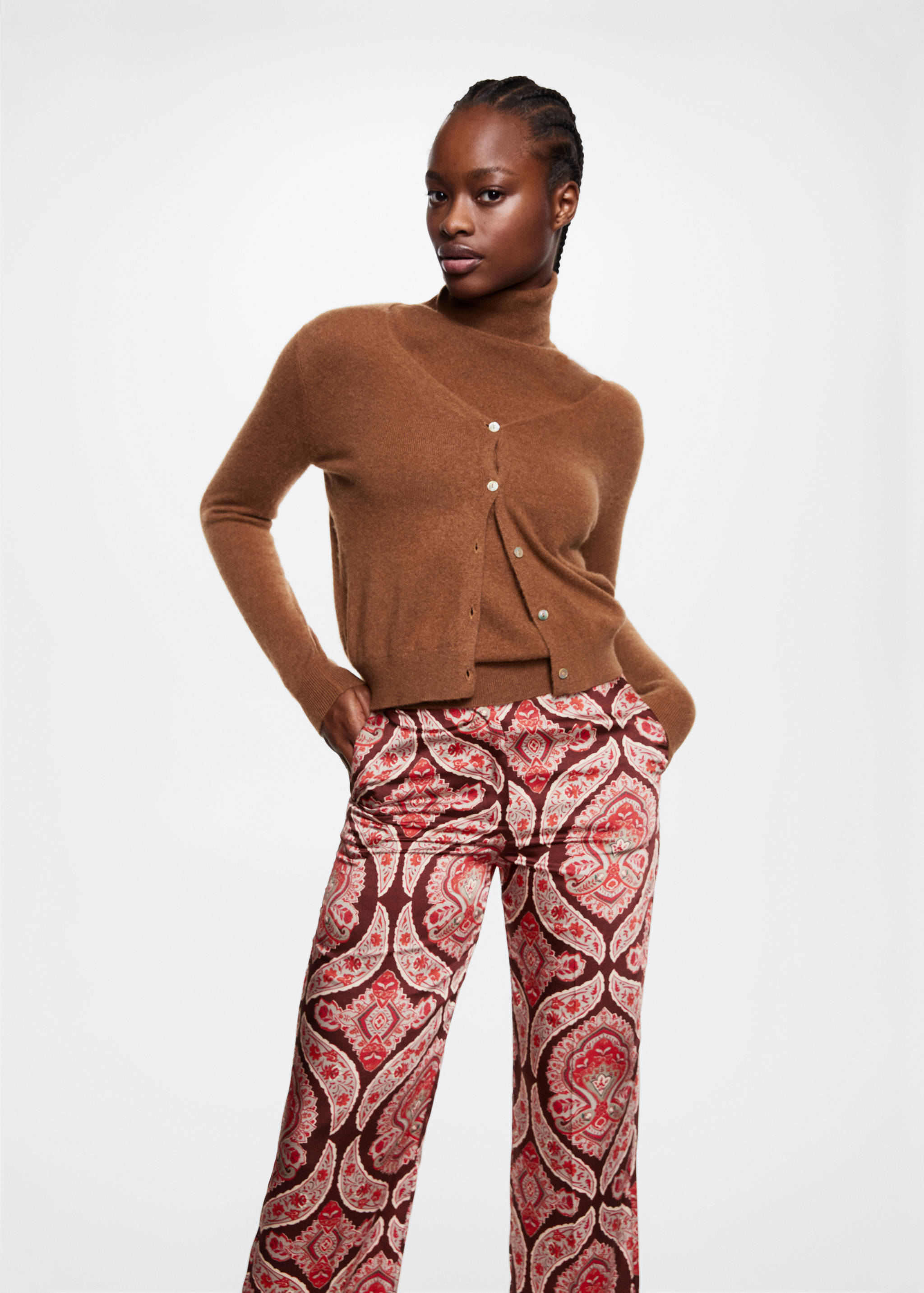 Pantalons setinats estampats - Pla mig