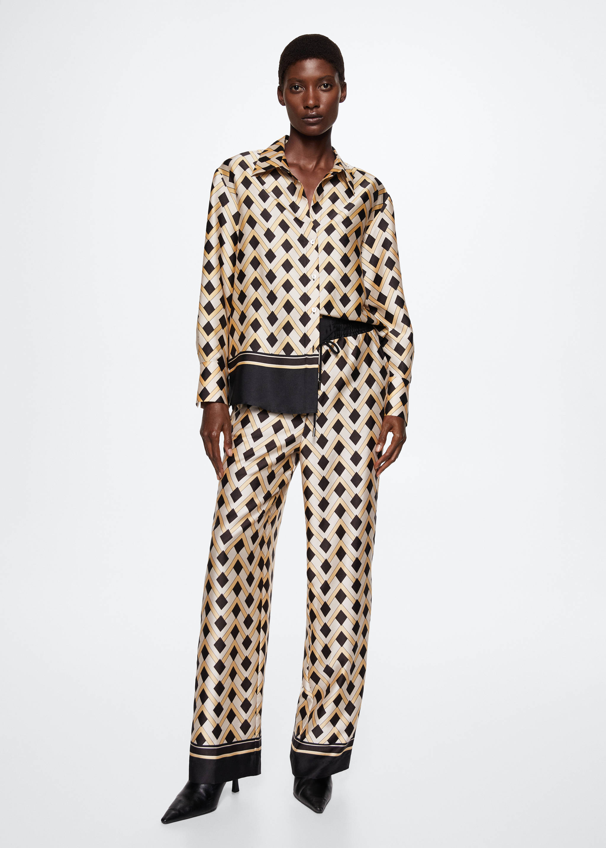 Flowy printed trousers - General plane