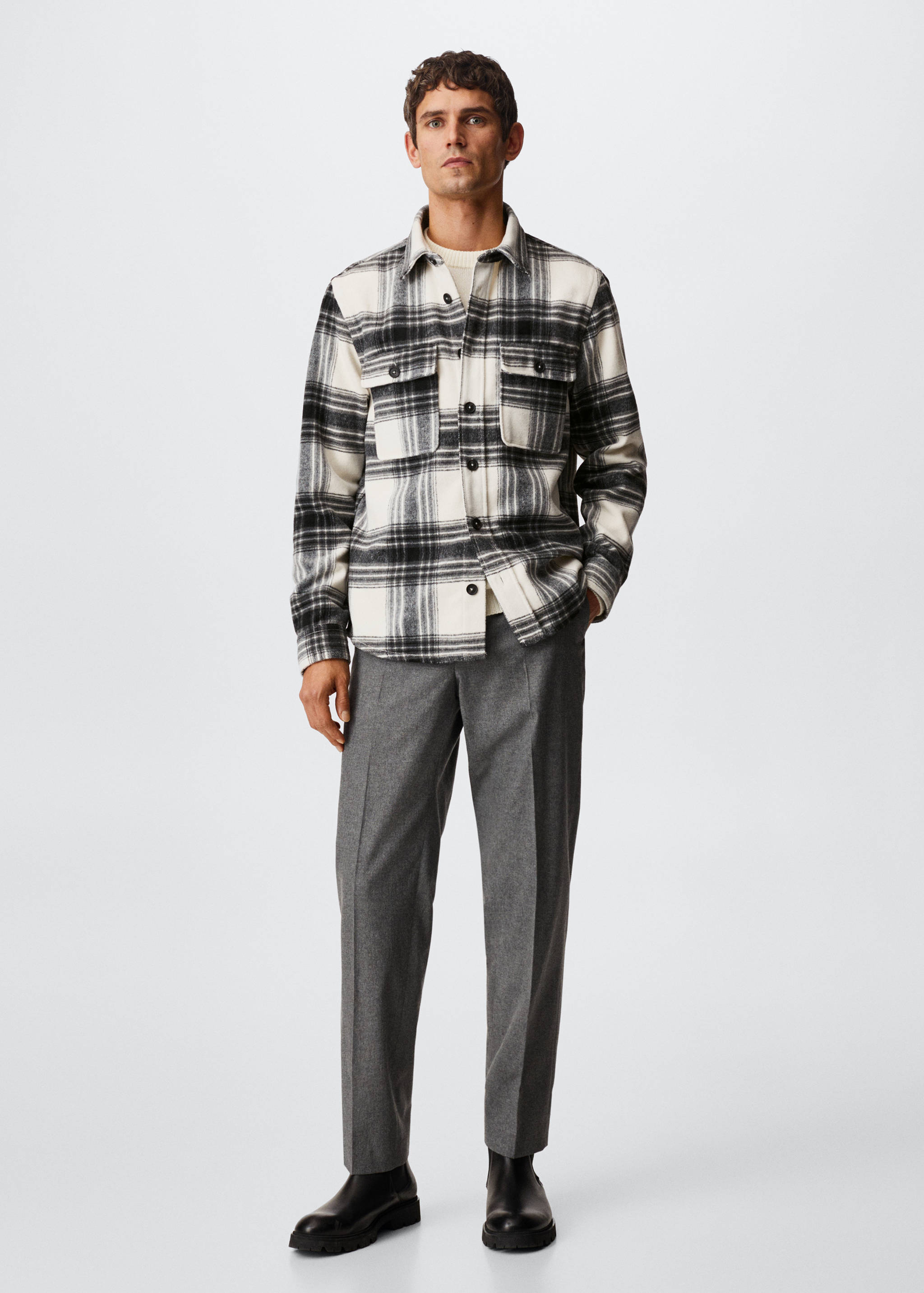Check flannel overshirt - General plane