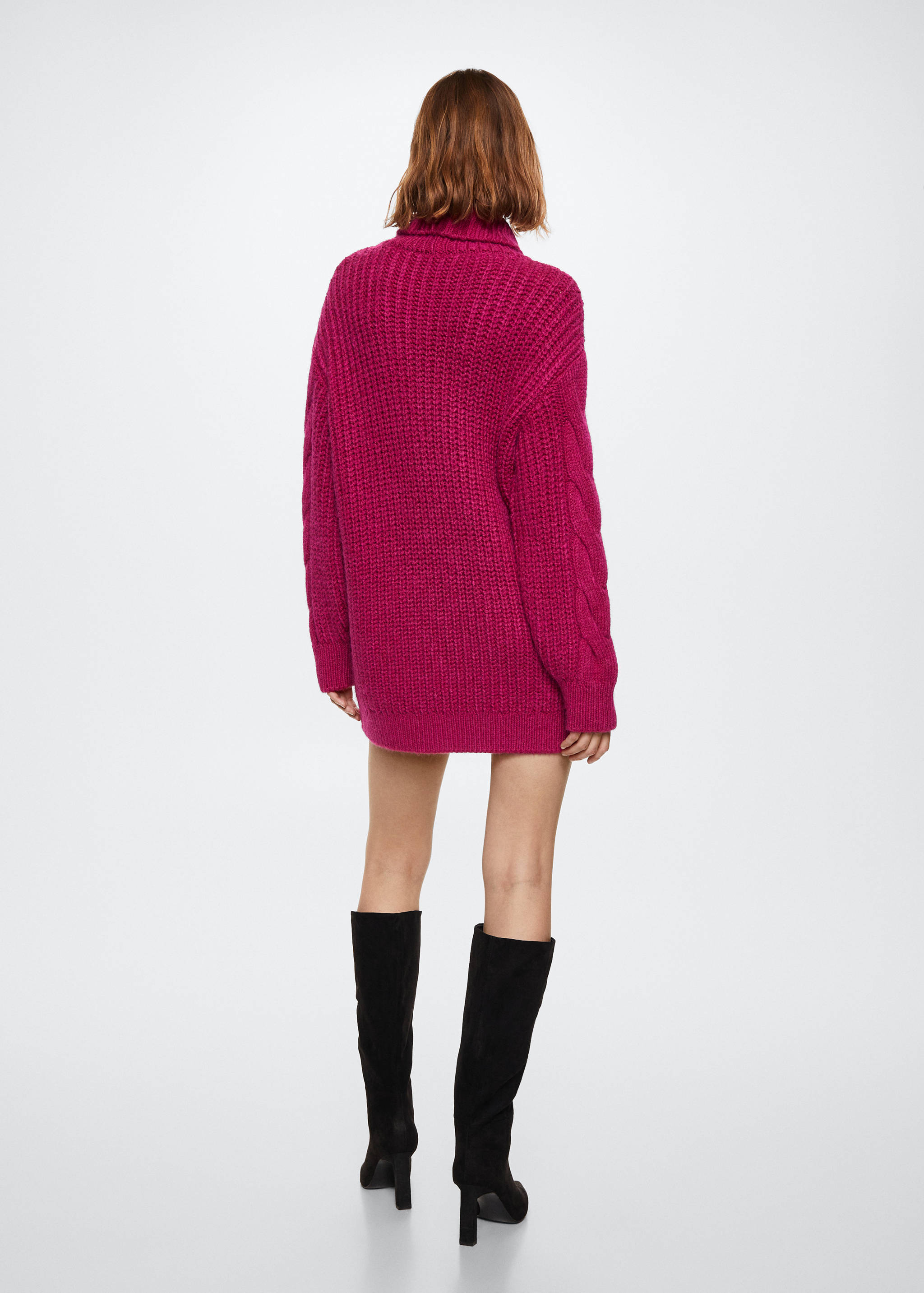 Vestido de malha de gola com dobra - Verso do artigo