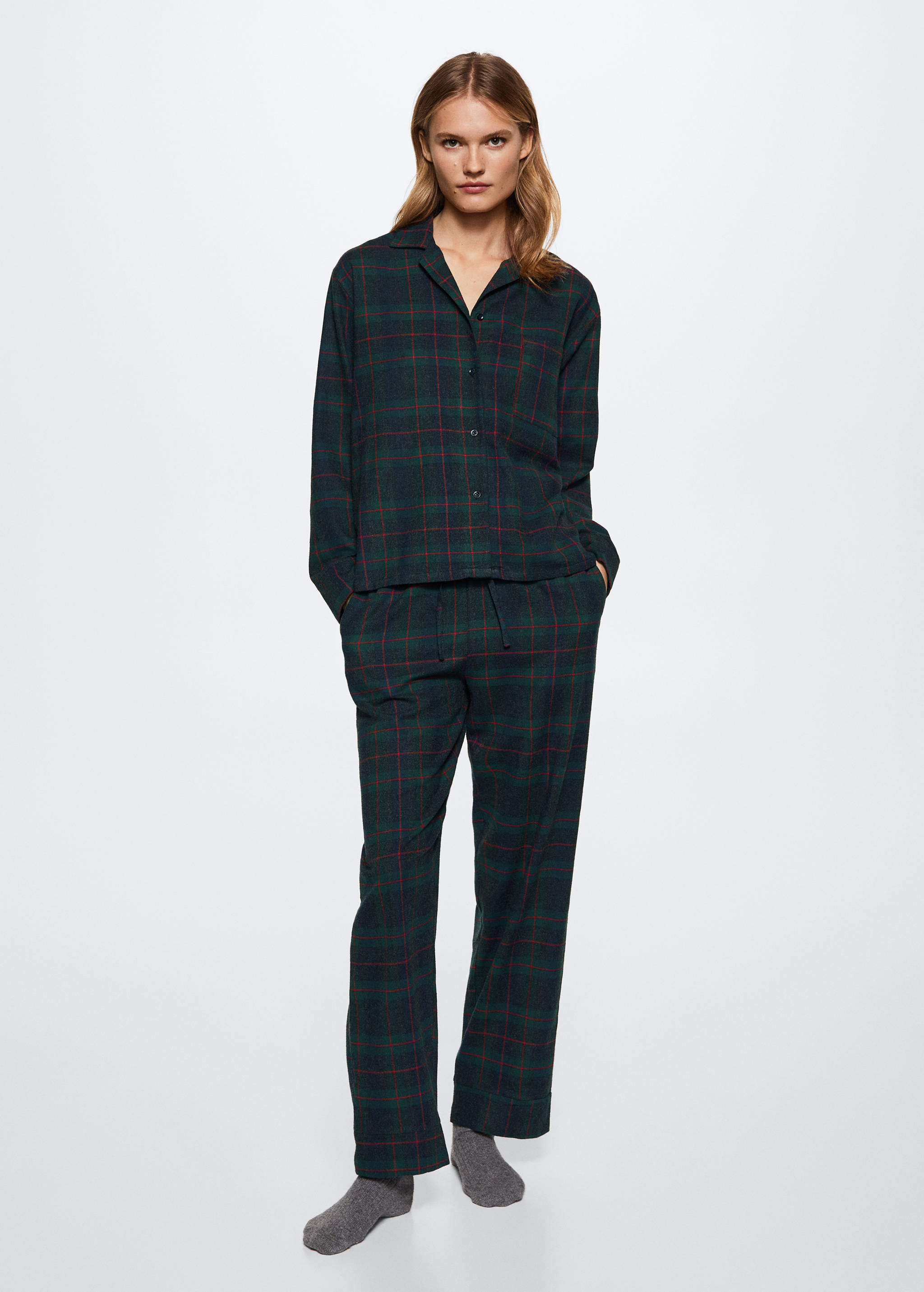 Camisa pijama franel·la quadres - Pla general