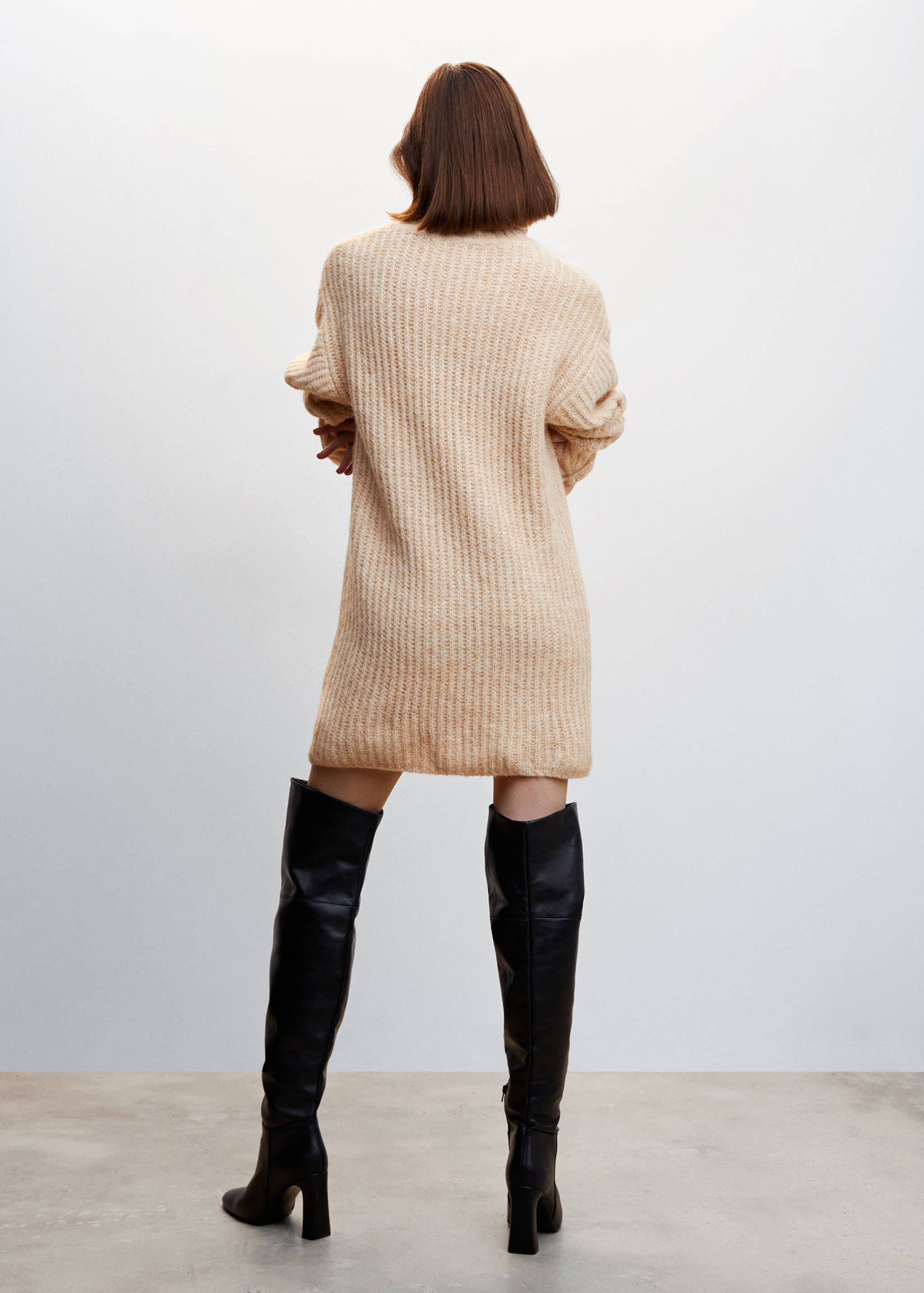 Knitted turtleneck dress - Reverse of the article