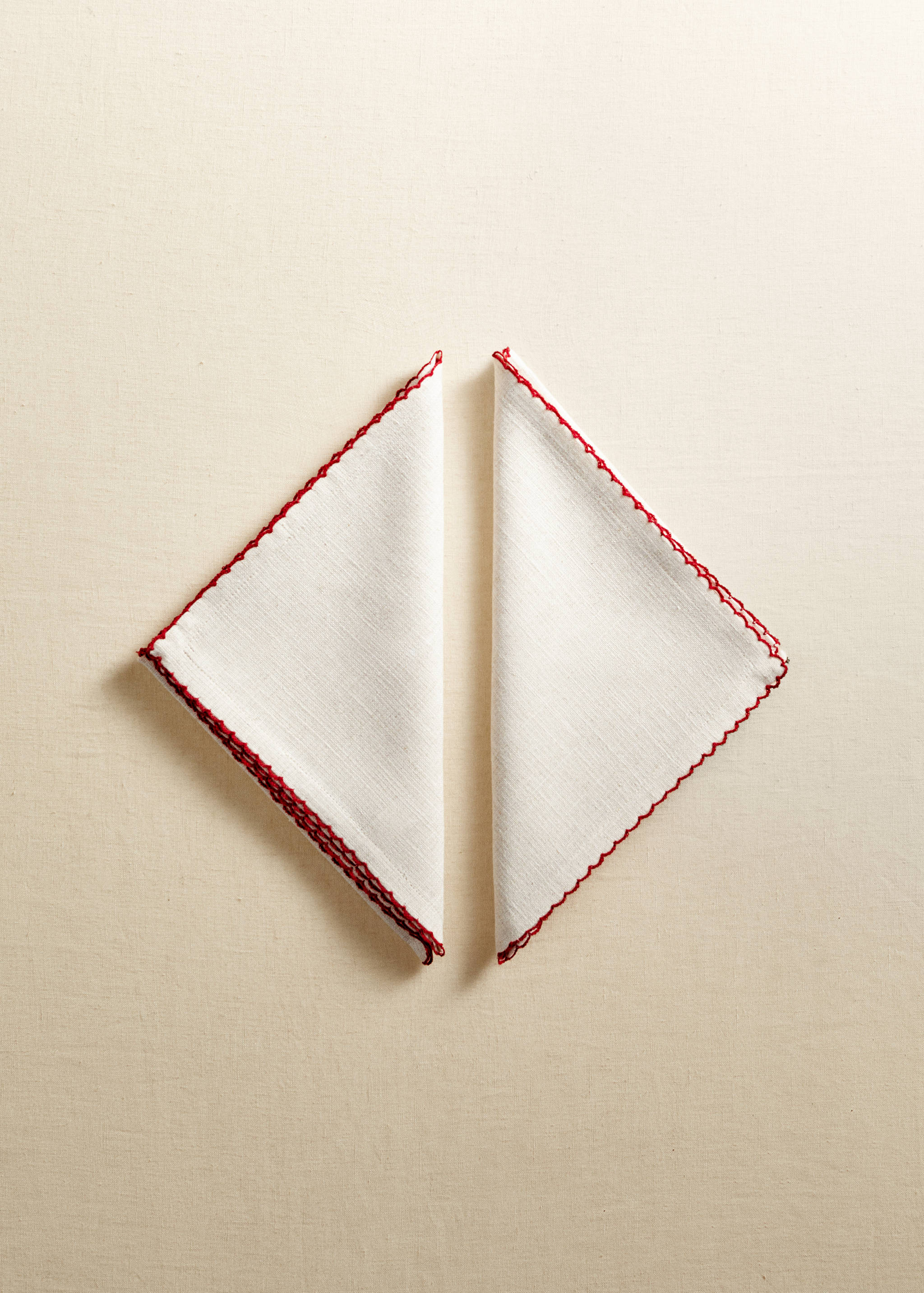 Pack 2 tovaglioli con bordo ricamato 45x45 cm - Dettaglio dell'articolo 7