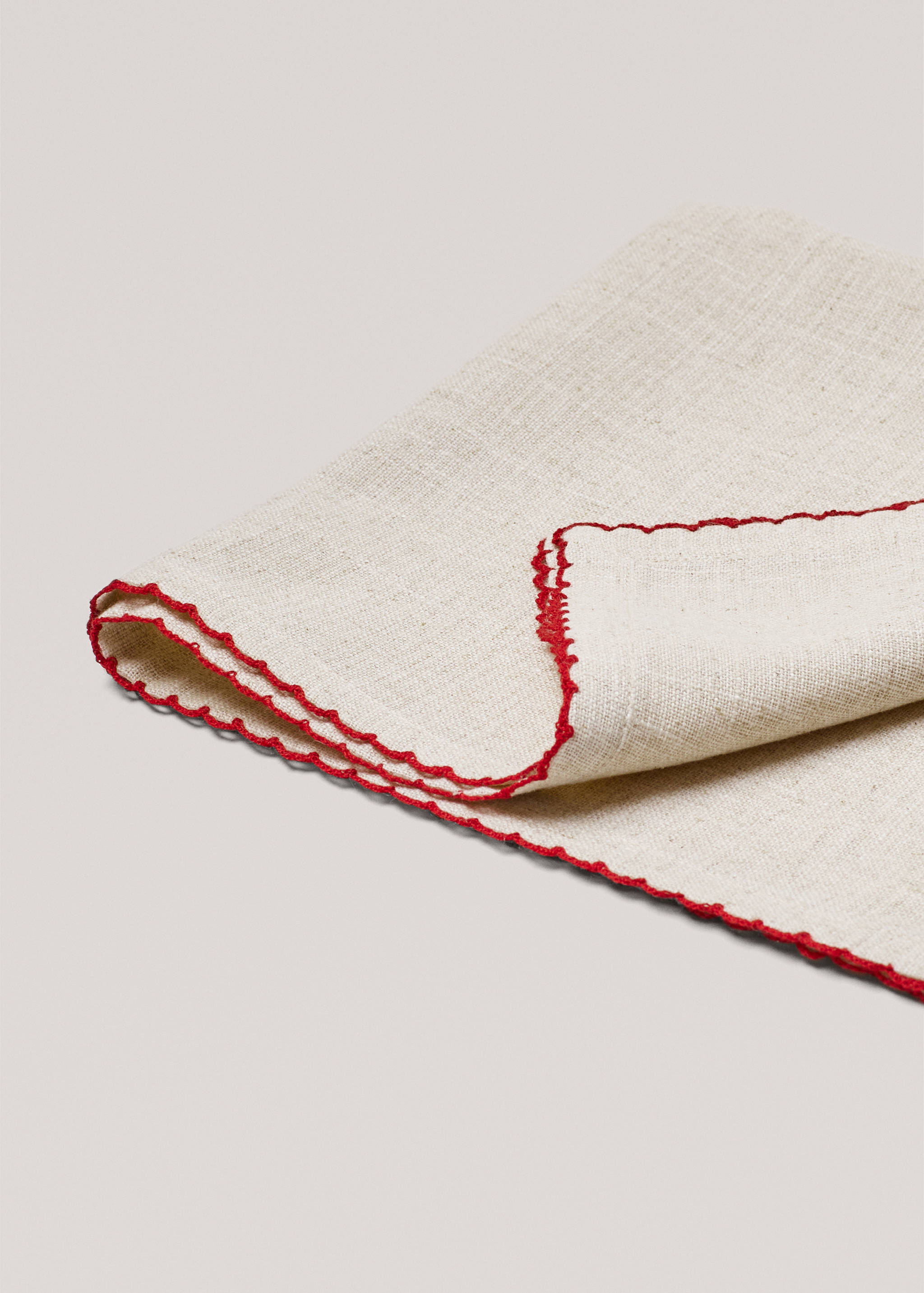 Pack 2 tovaglioli con bordo ricamato 45x45 cm - Dettaglio dell'articolo 2