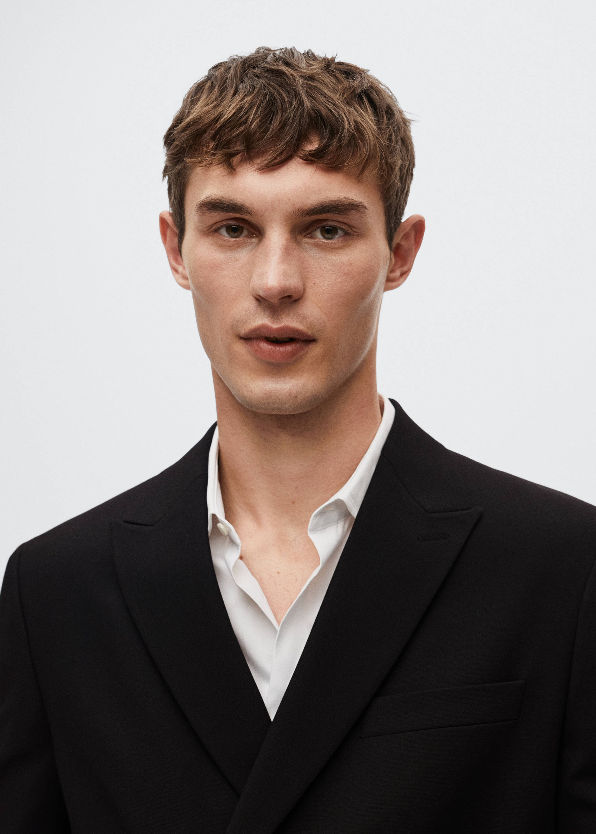 Slim fit double-breasted suit blazer - Details of the article 1