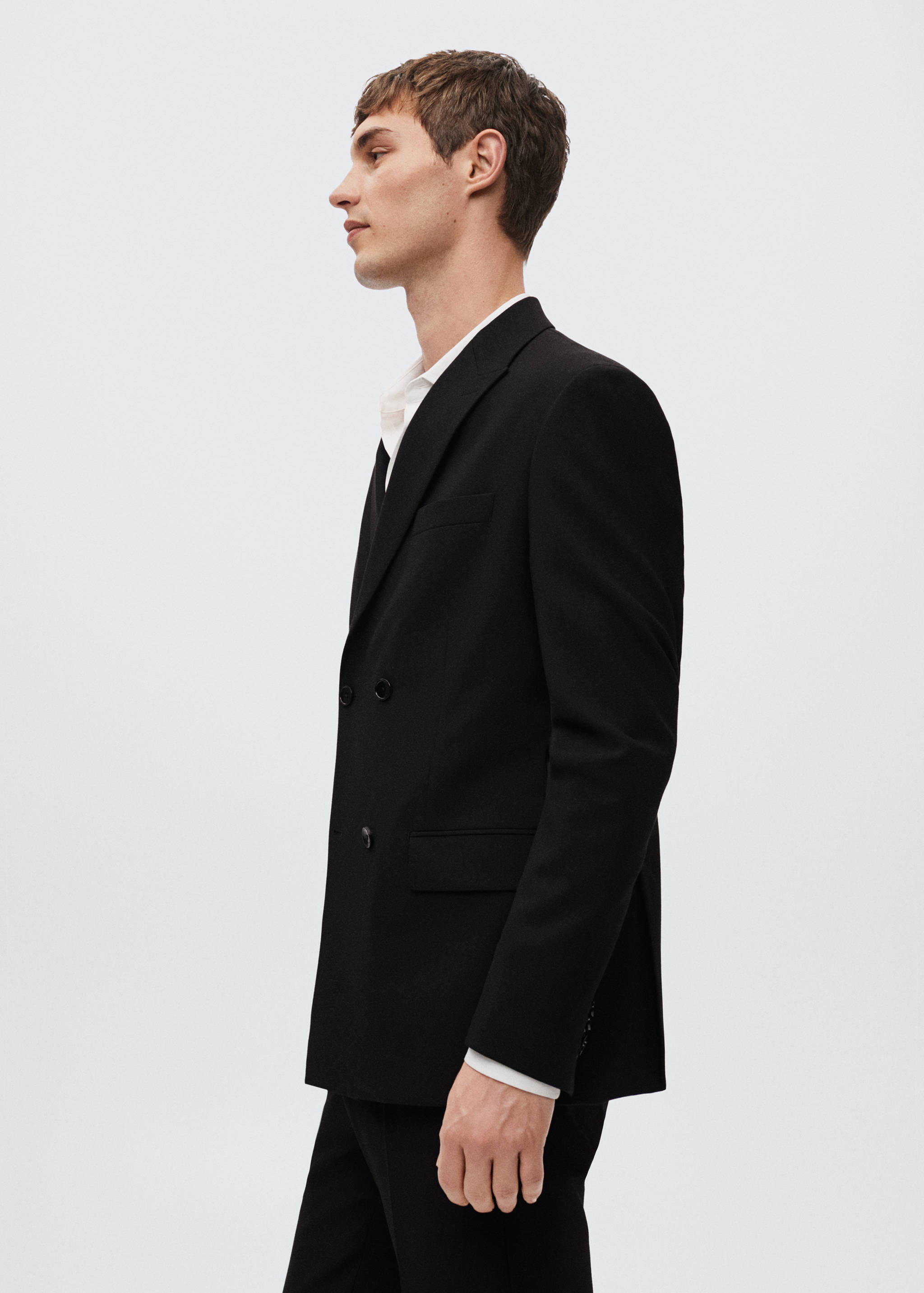 Slim fit double-breasted suit blazer - Details of the article 2