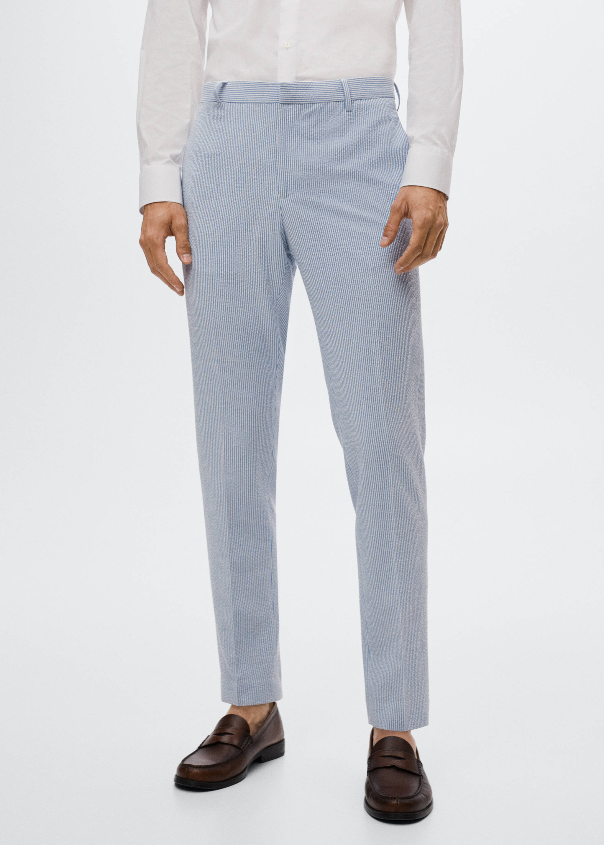 Super slim fit suit trousers - Medium plane
