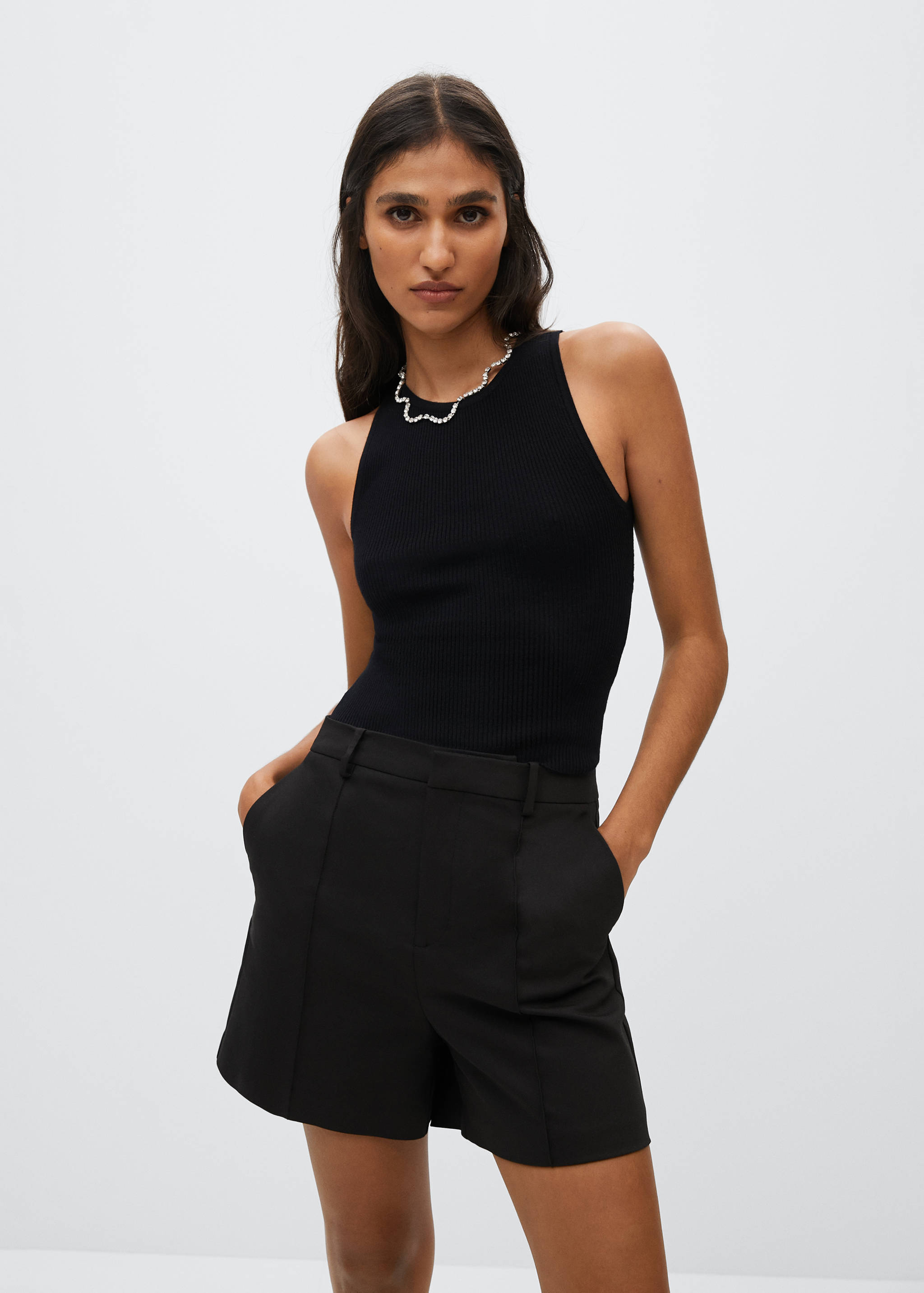 Slit knit top - Medium plane