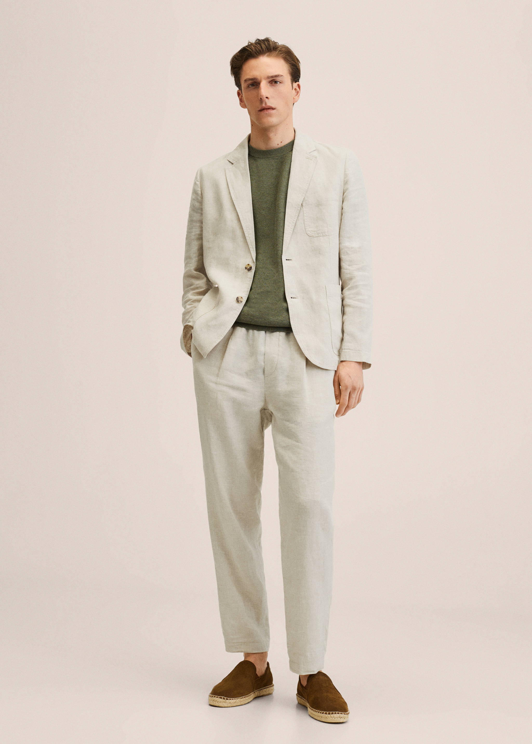 Slim-fit linen jacket - General plane