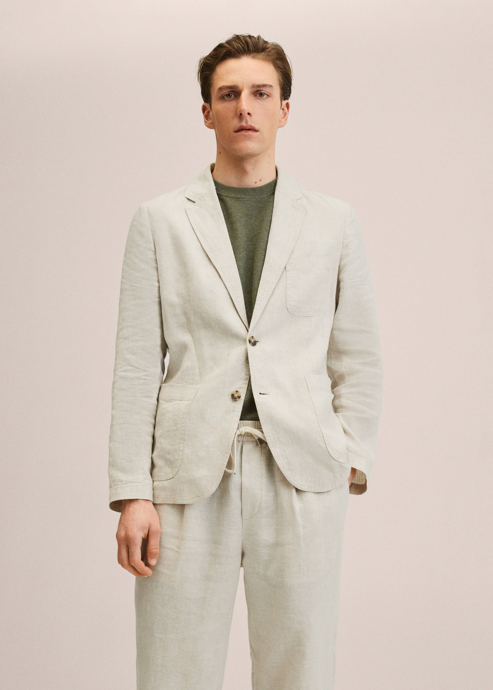 Slim-fit linen jacket - Medium plane