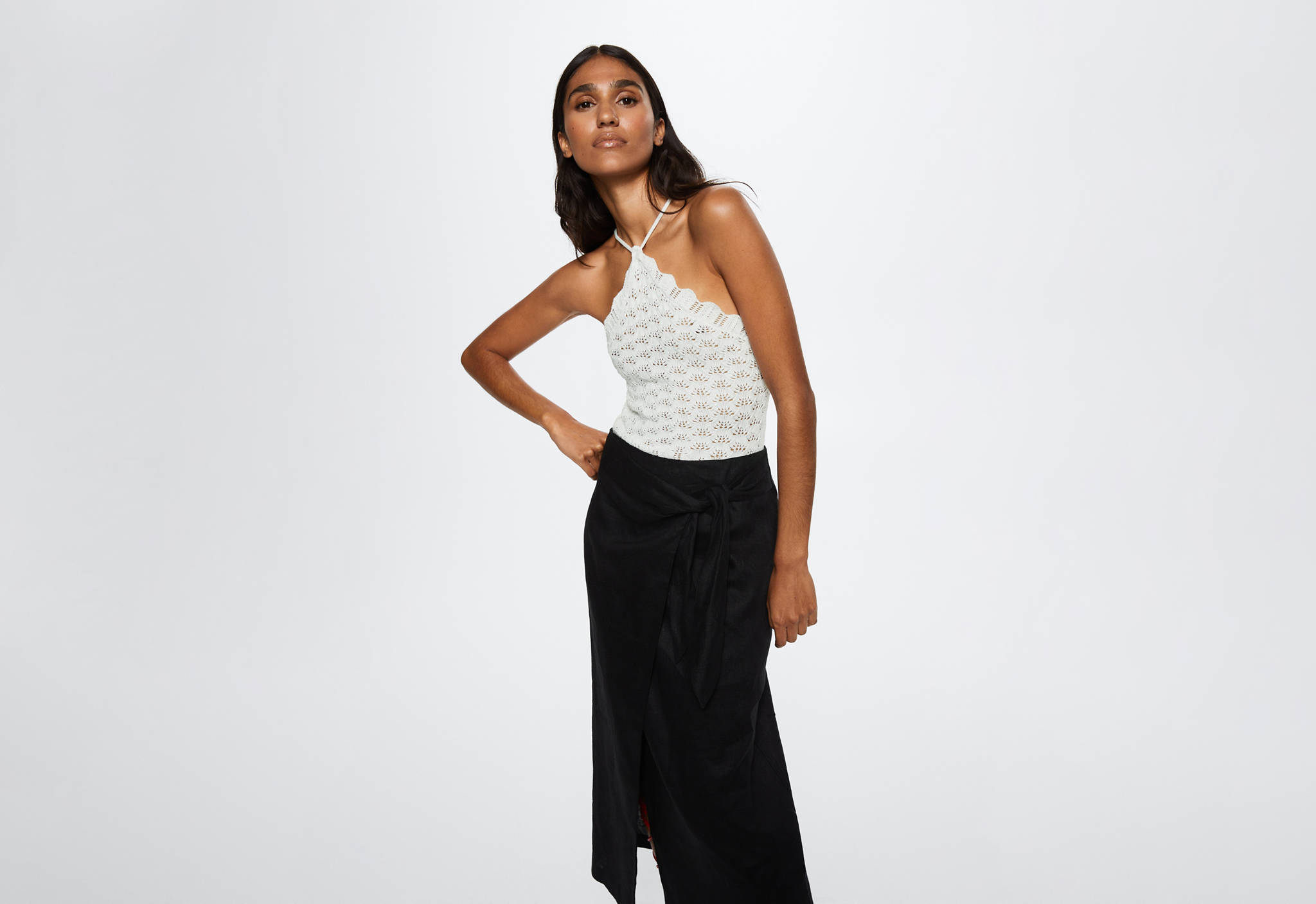 Knitted cropped top - Panoramic plane
