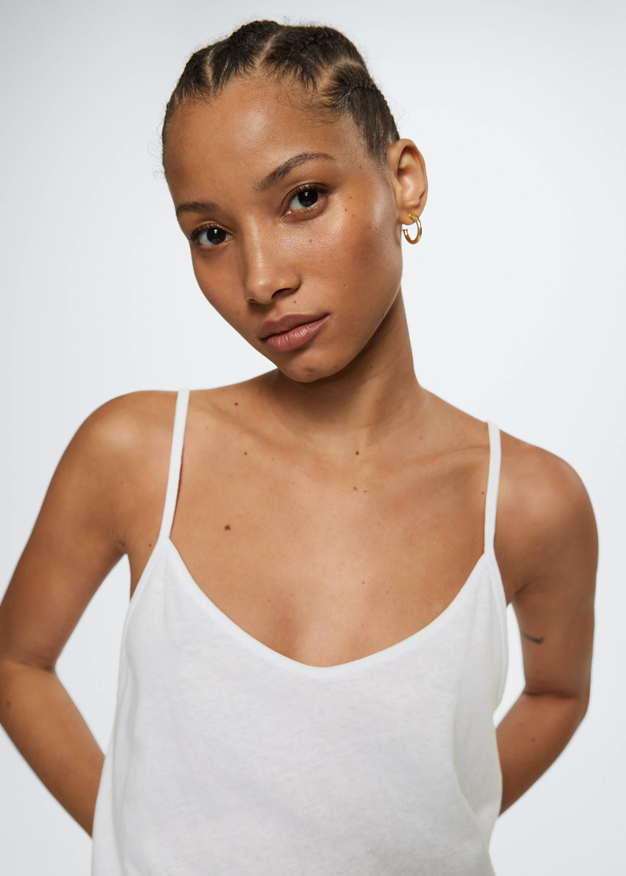 Cotton linen-blend top - Details of the article 1