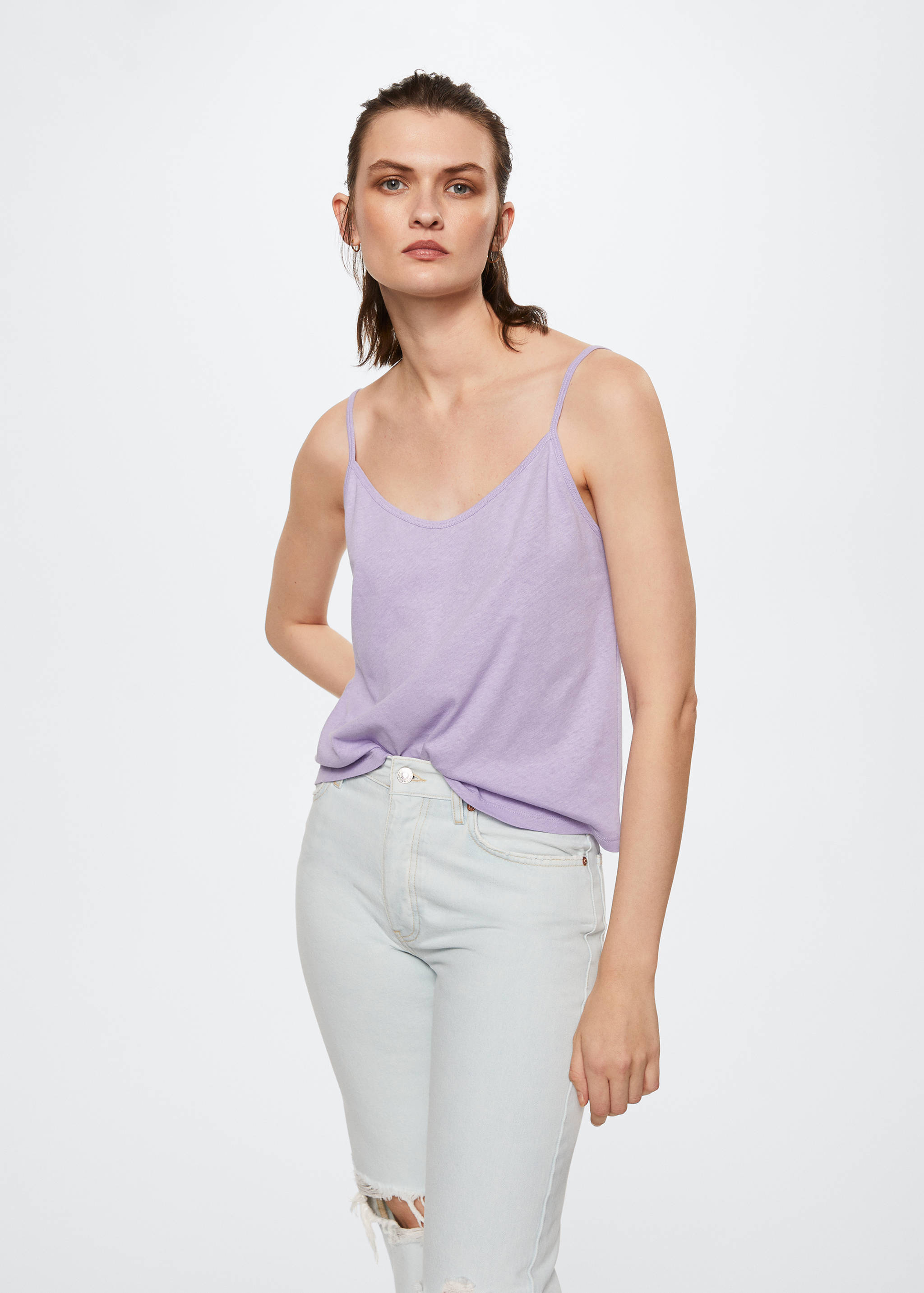 Cotton linen-blend top - Medium plane