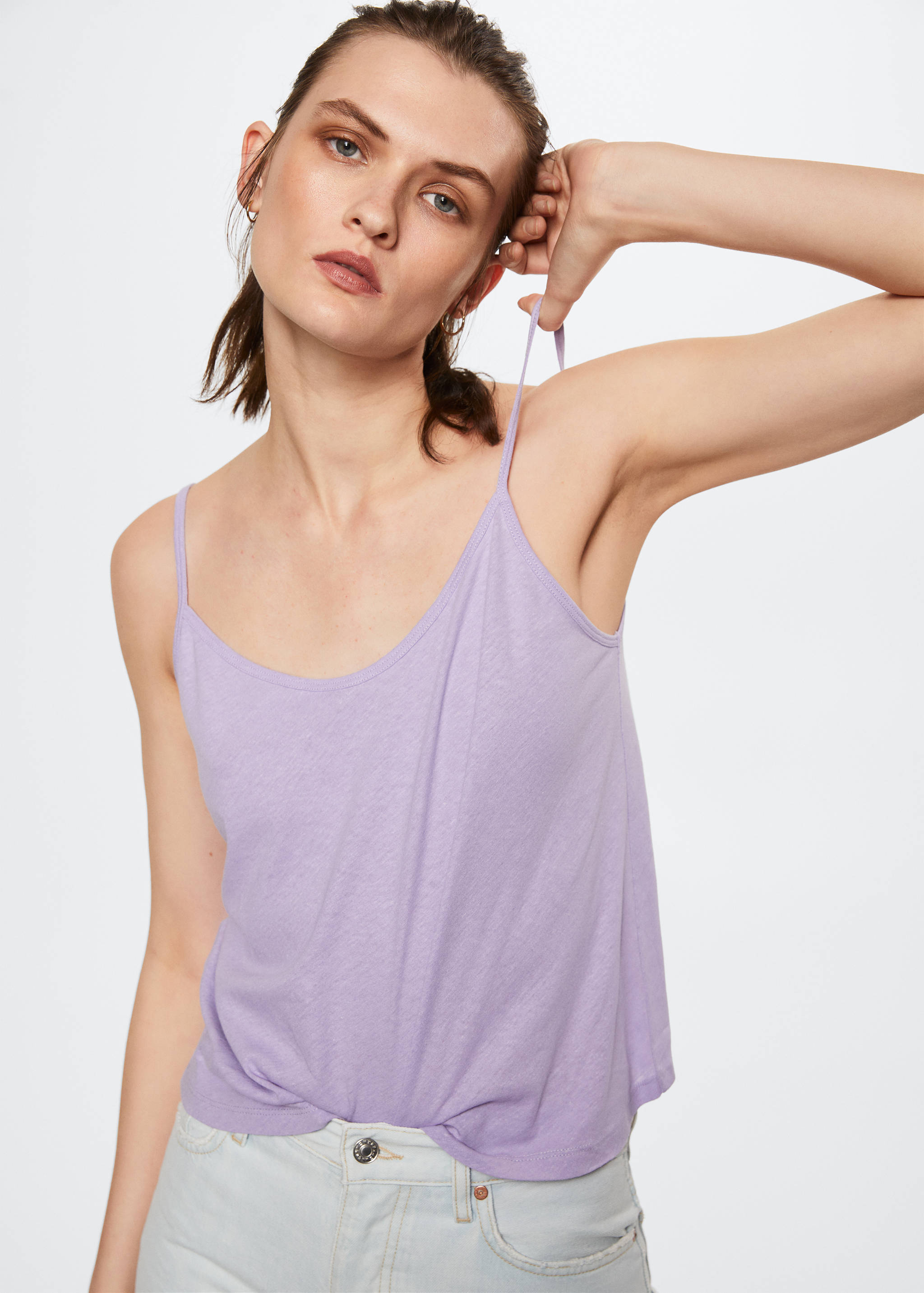Cotton linen-blend top - Details of the article 2