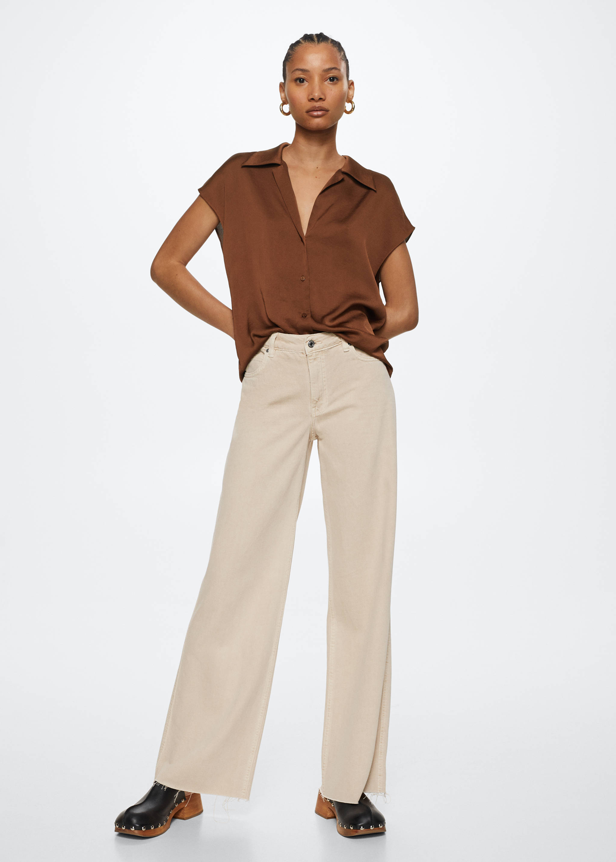 Satin finish flowy shirt - General plane