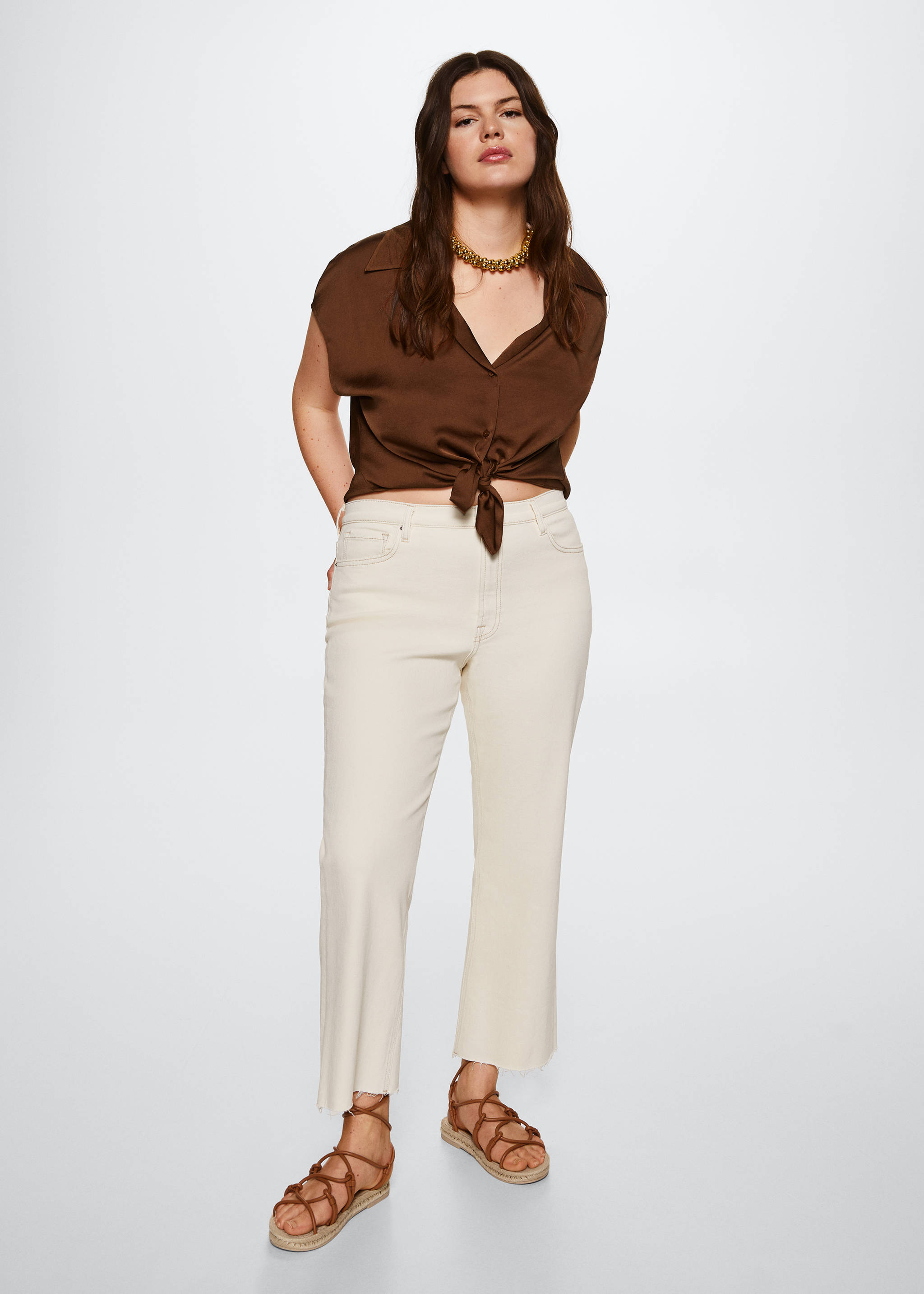 Satin finish flowy shirt - Details of the article 3