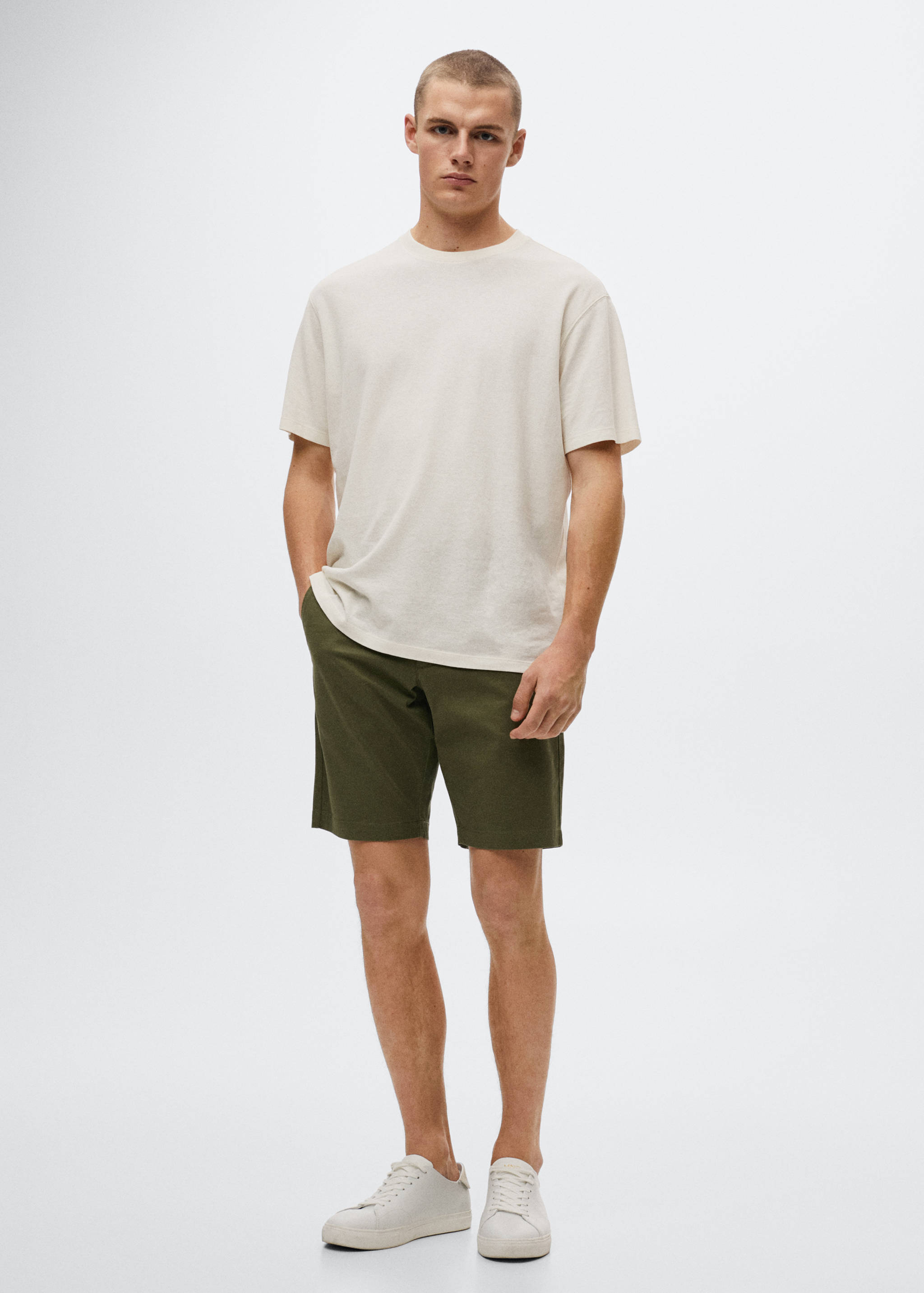 Bermuda slim-fit chino coton - Plan général