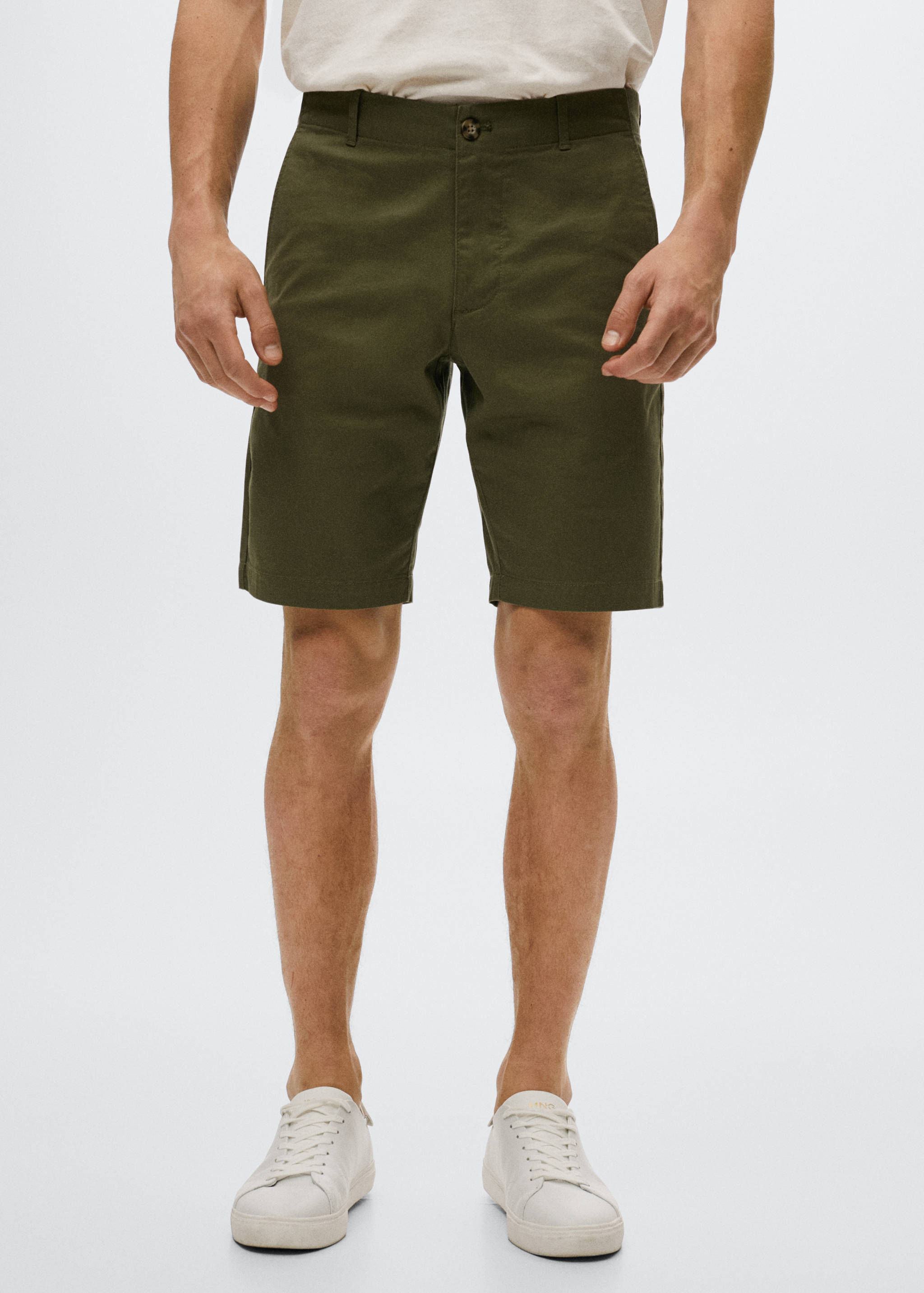 Bermuda slim-fit chino coton - Plan moyen