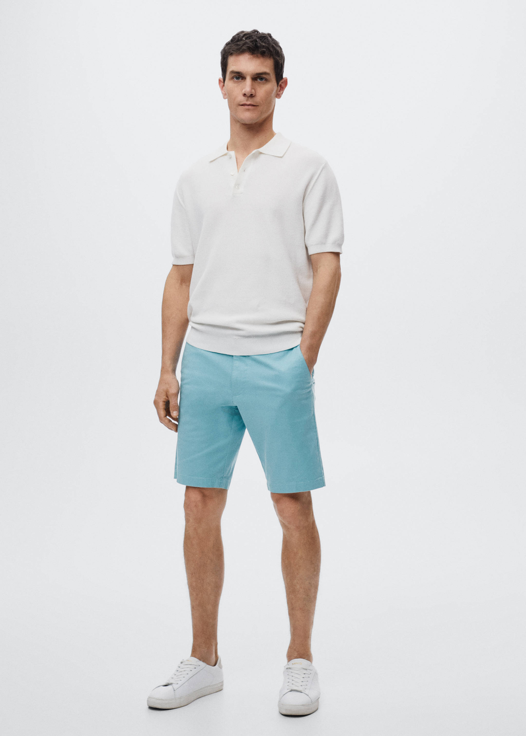 Bermuda slim-fit chino coton - Plan général