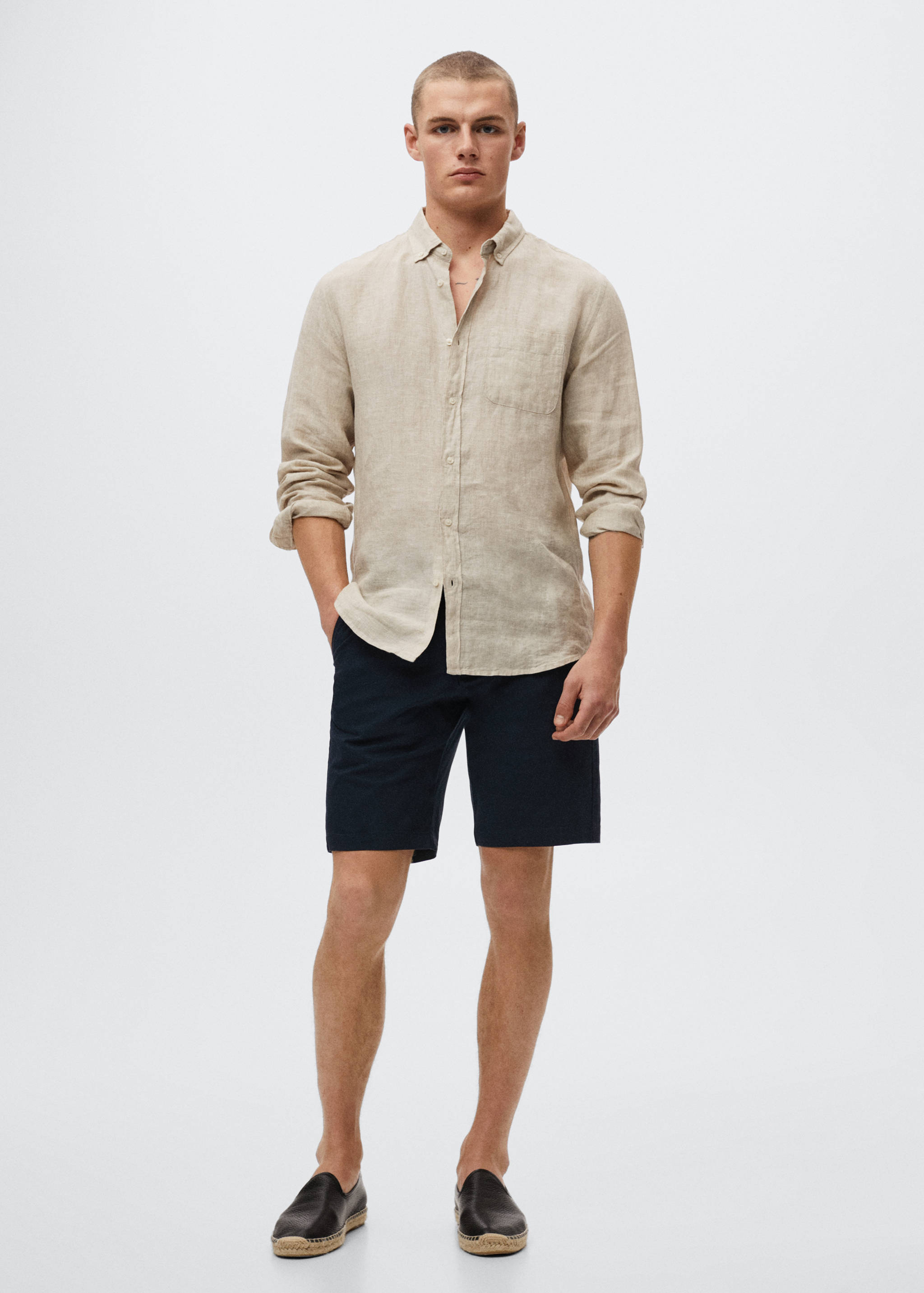 Bermuda slim-fit chino coton - Plan général