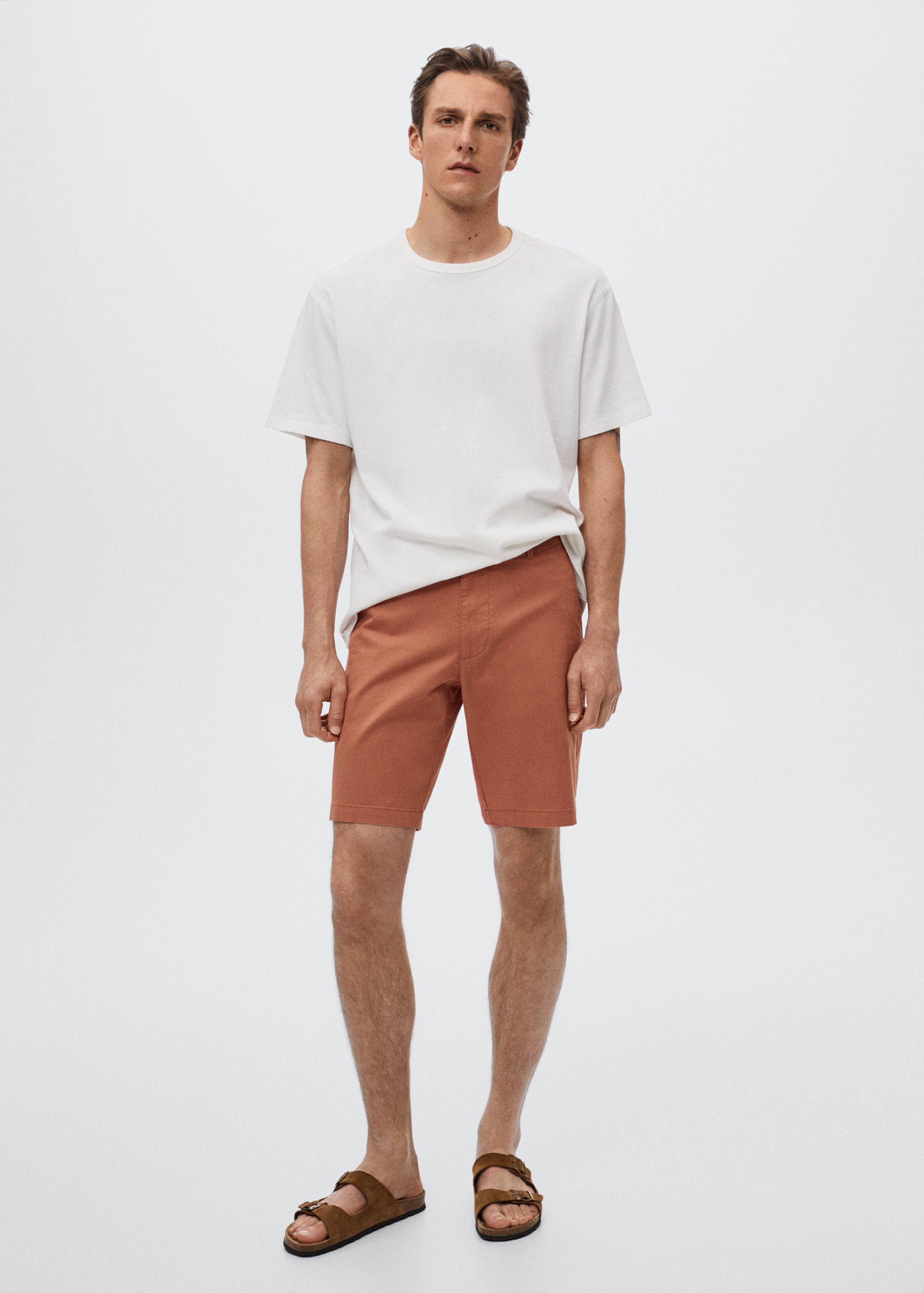 Bermuda slim-fit chino coton - Plan général