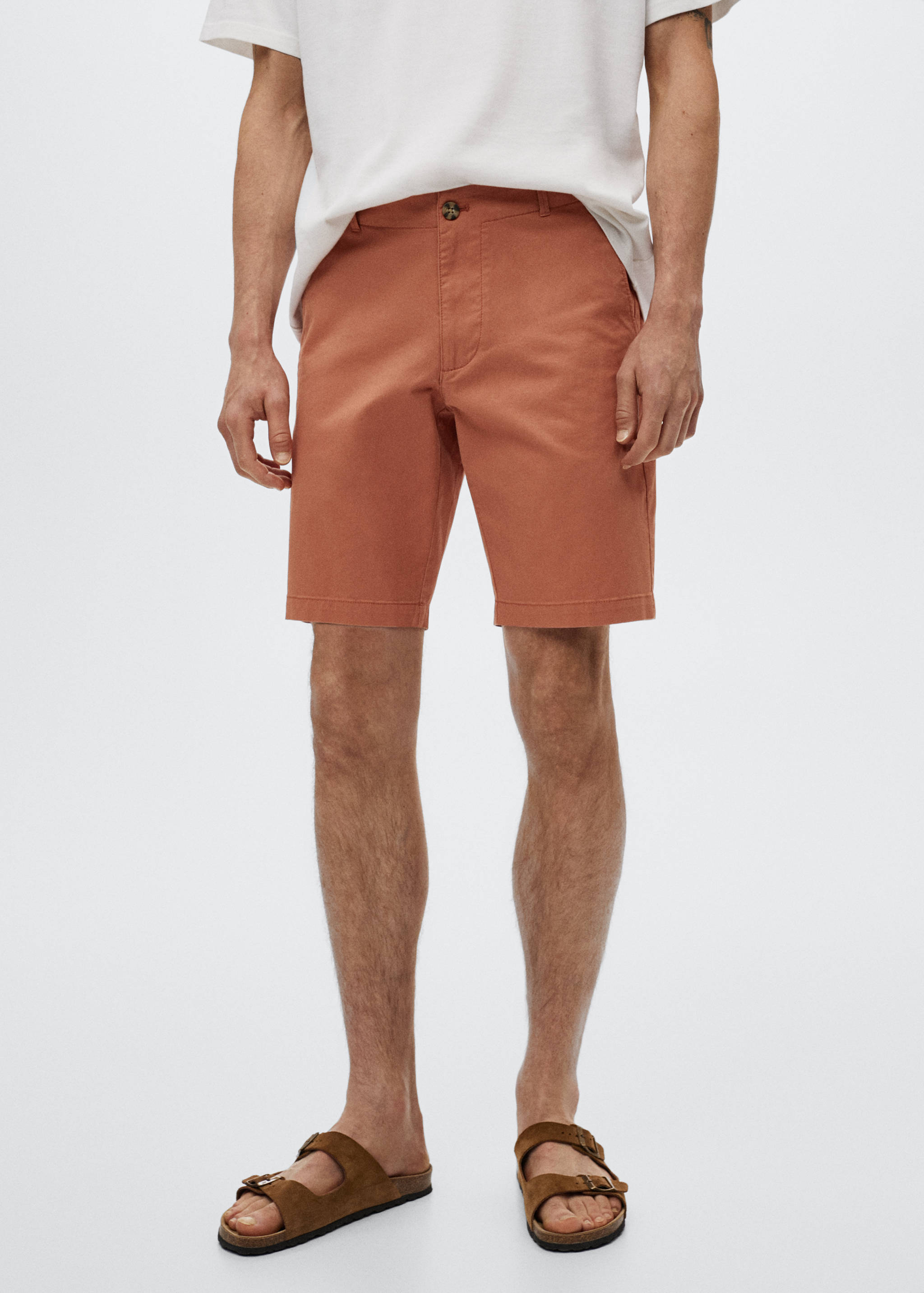 Bermuda slim-fit chino coton - Plan moyen