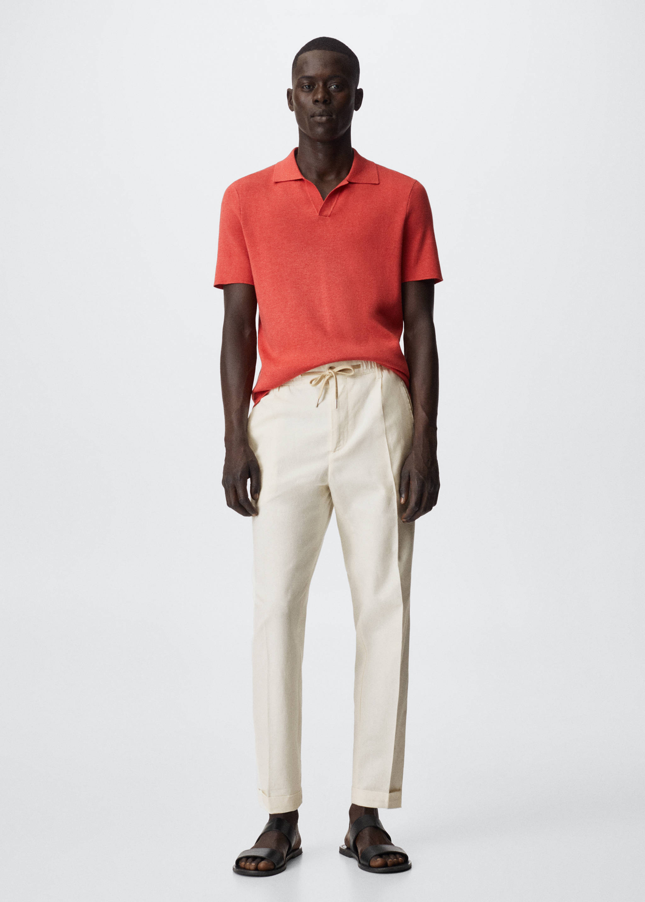 Lněné kalhoty relax fit - Celkový náhled