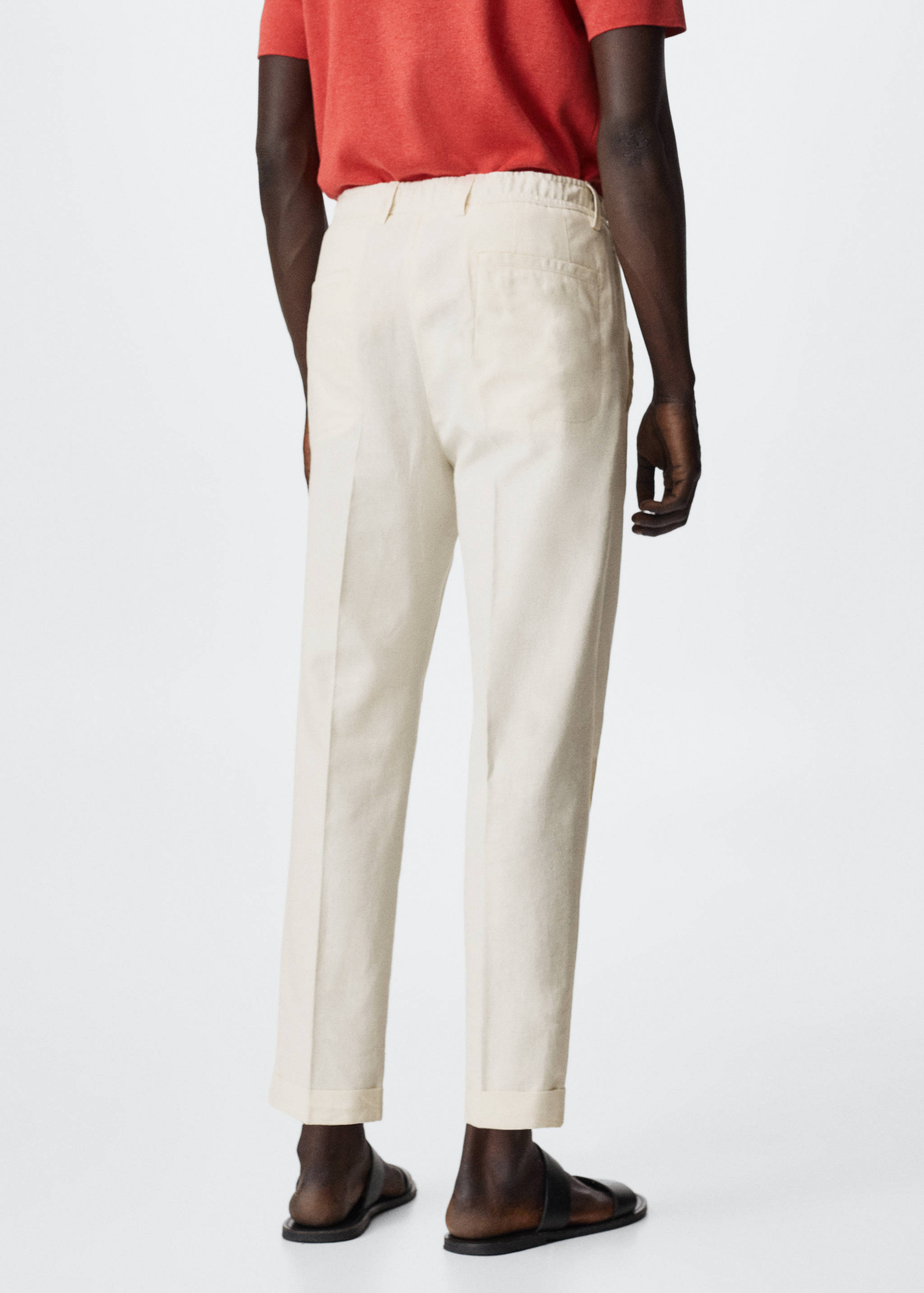 Lněné kalhoty relax fit - Zadní strana zboží