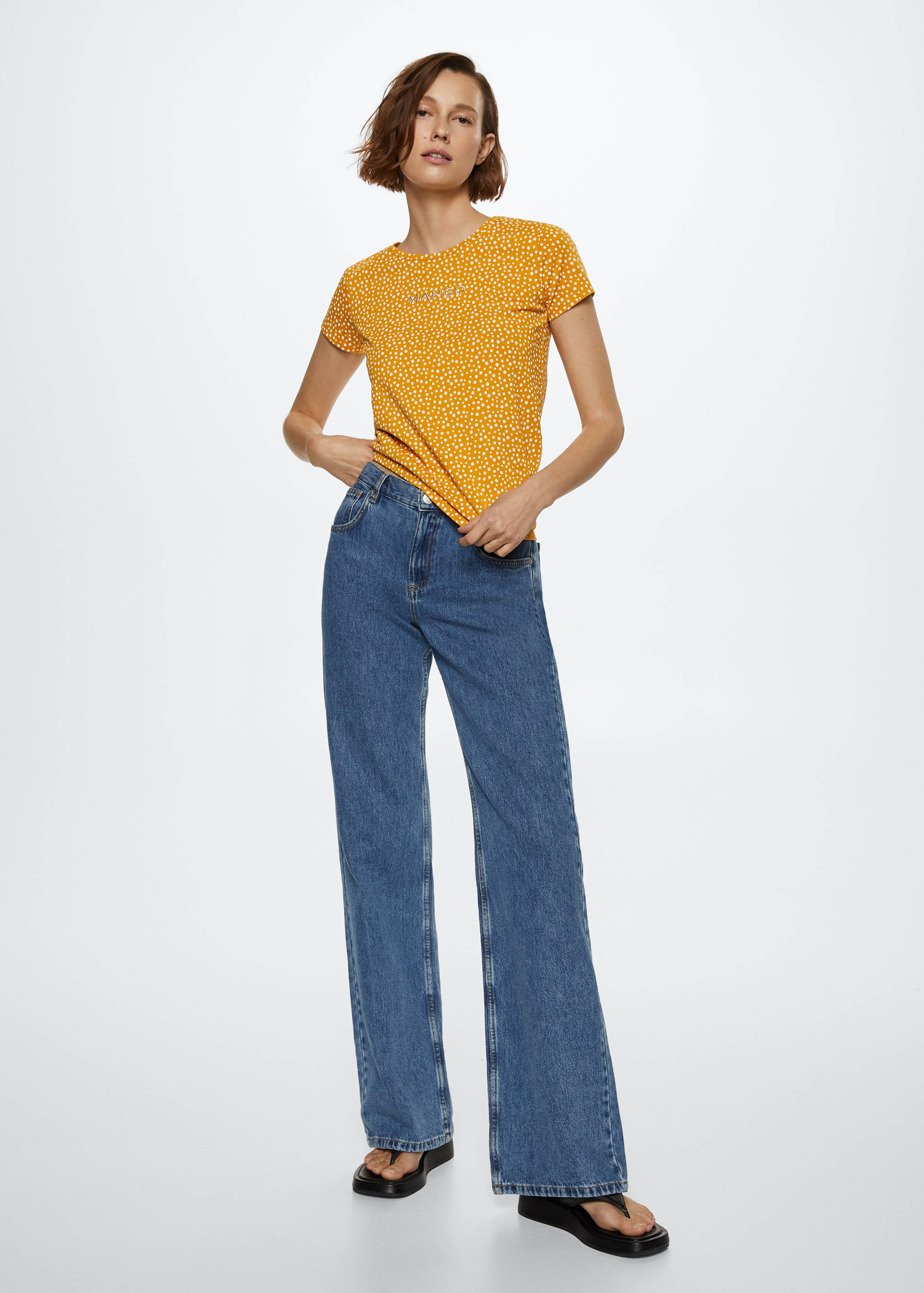 T-shirt imprimé logo brodé - Plan général