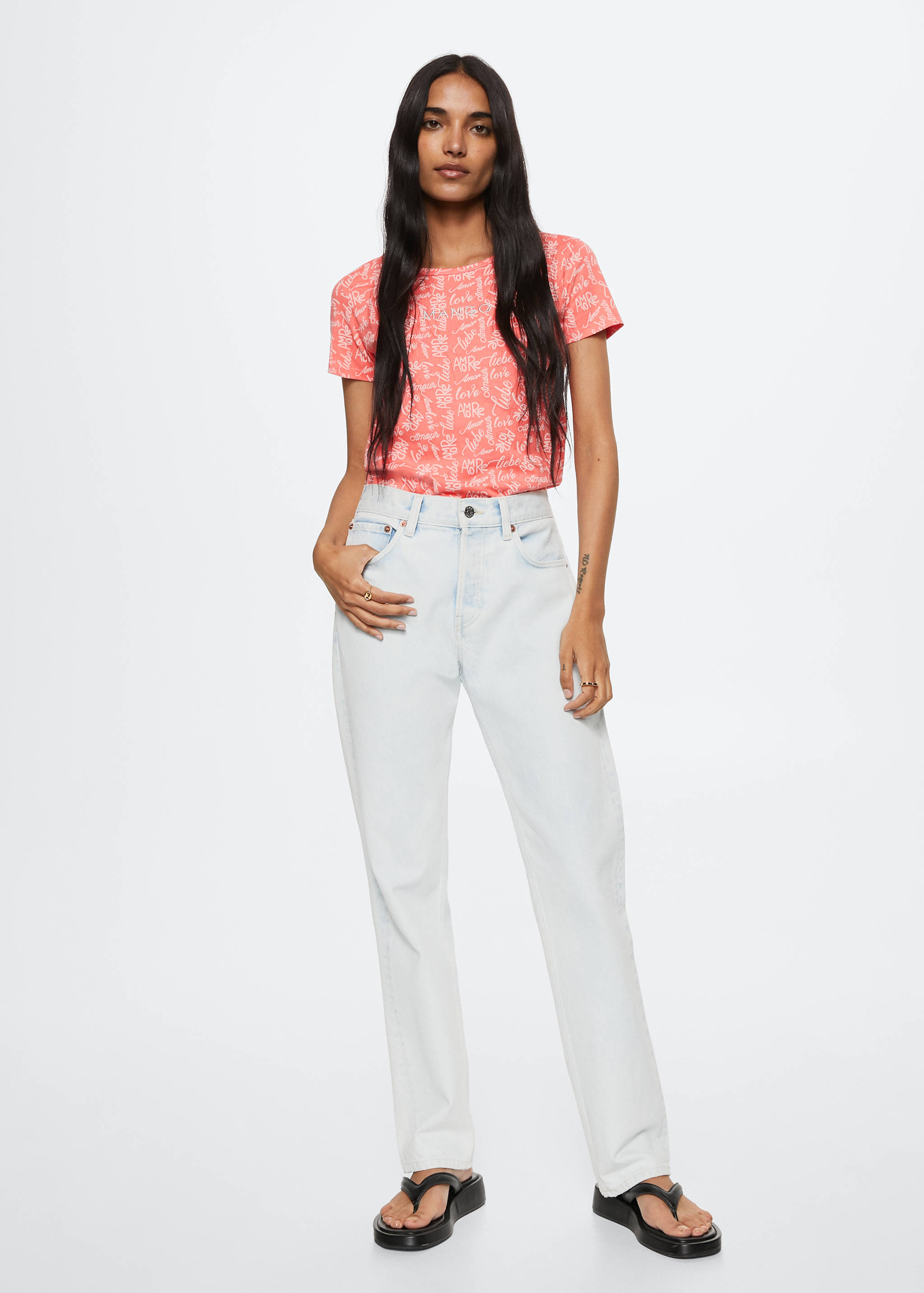 T-shirt imprimé logo brodé - Plan général